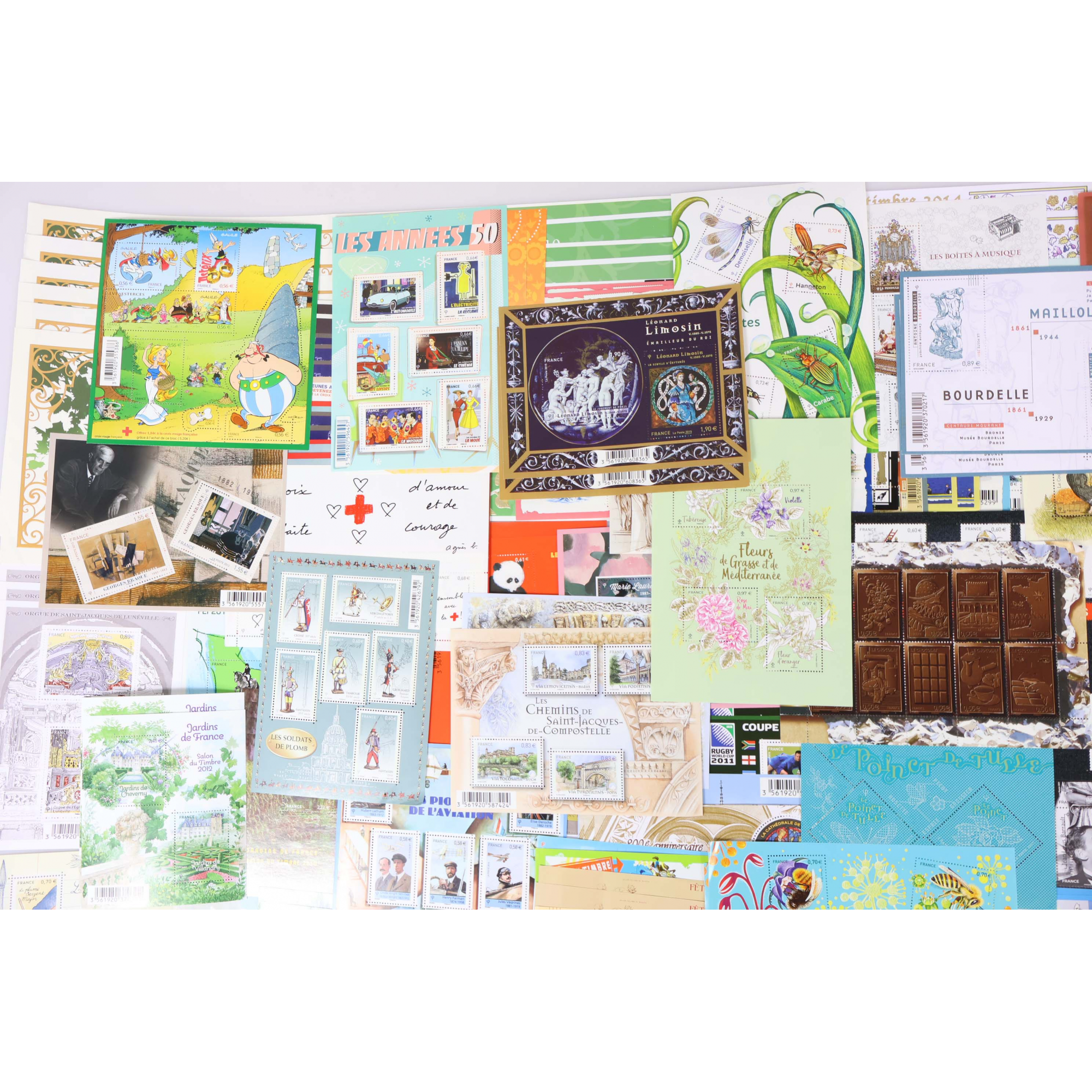 LOT IMP DE BLOCS-FEUILLETS EN EUROS TIMBRES NEUFS DE FRANCE AVEC LÉGERS DÉFAUTS