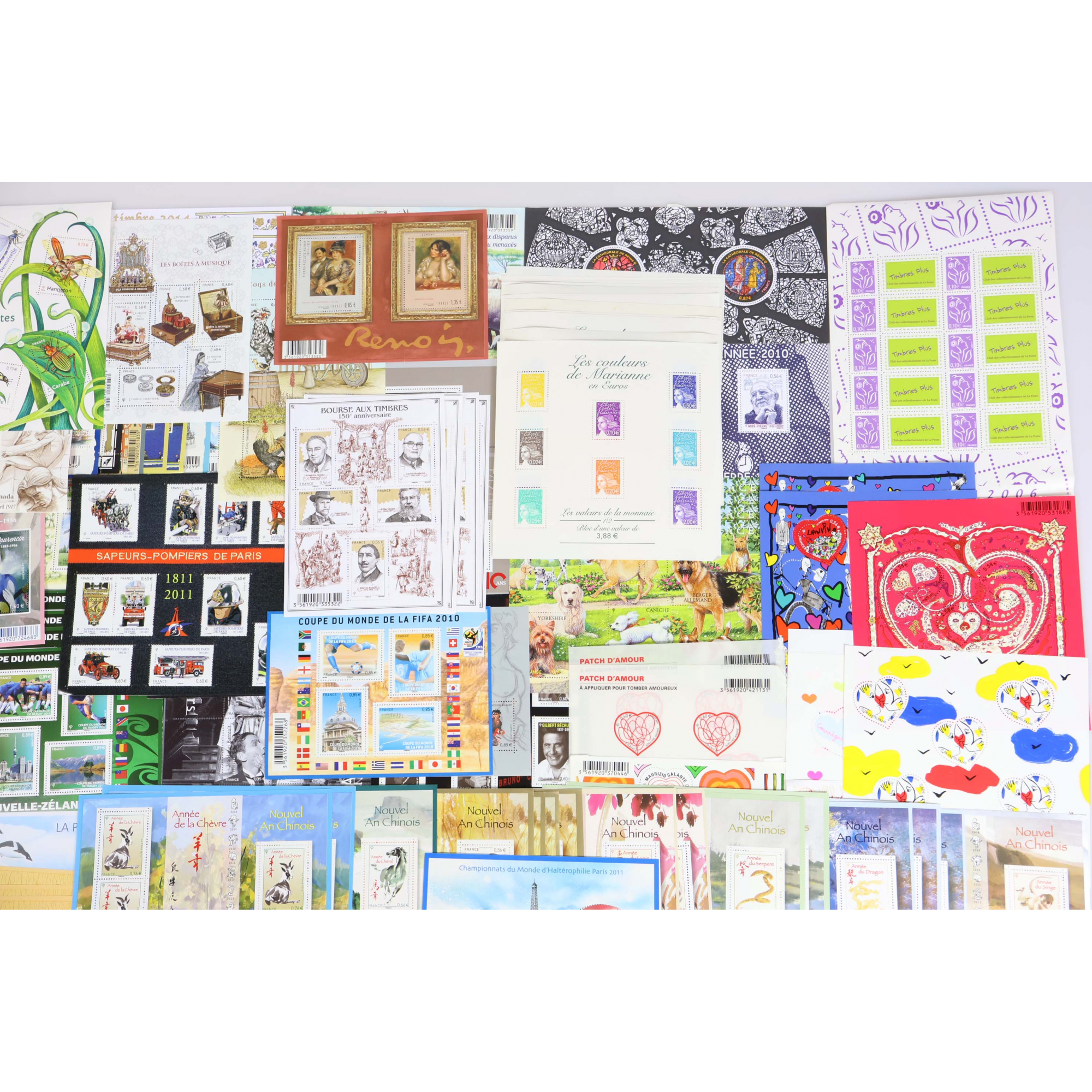 LOT IMP DE BLOCS-FEUILLETS EN EUROS TIMBRES NEUFS DE FRANCE AVEC LÉGERS DÉFAUTS