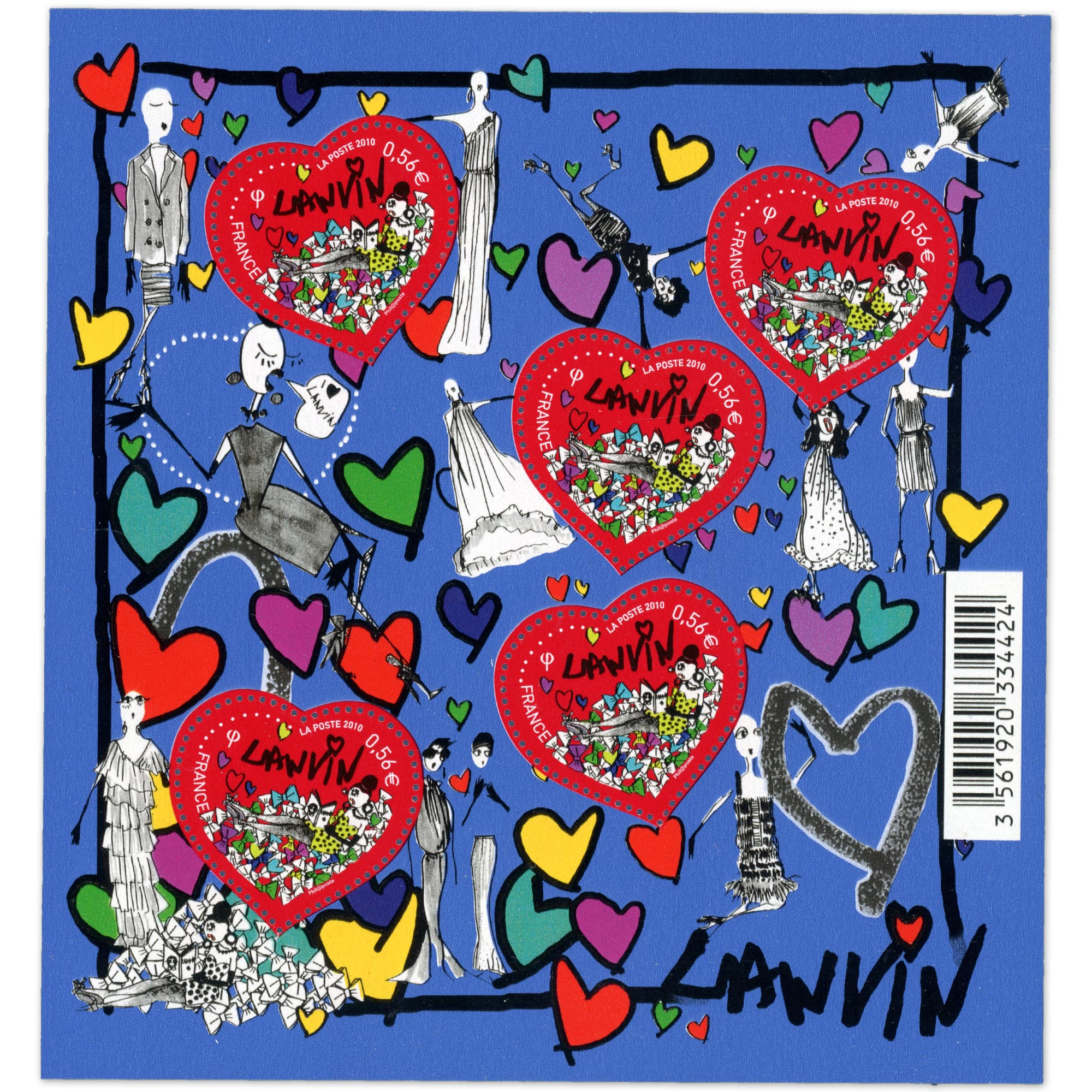 BLOC-FEUILLET N°129 "COEURS 2010 LANVIN" TIMBRES NEUFS** DE FRANCE LUXE