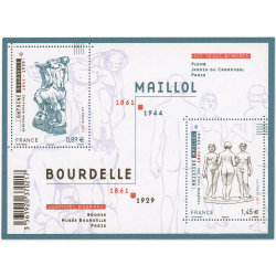 FEUILLET N°F4626 "SCULPTURES MAILLOL BOURDELLE" TIMBRES NEUFS** DE FRANCE LUXE