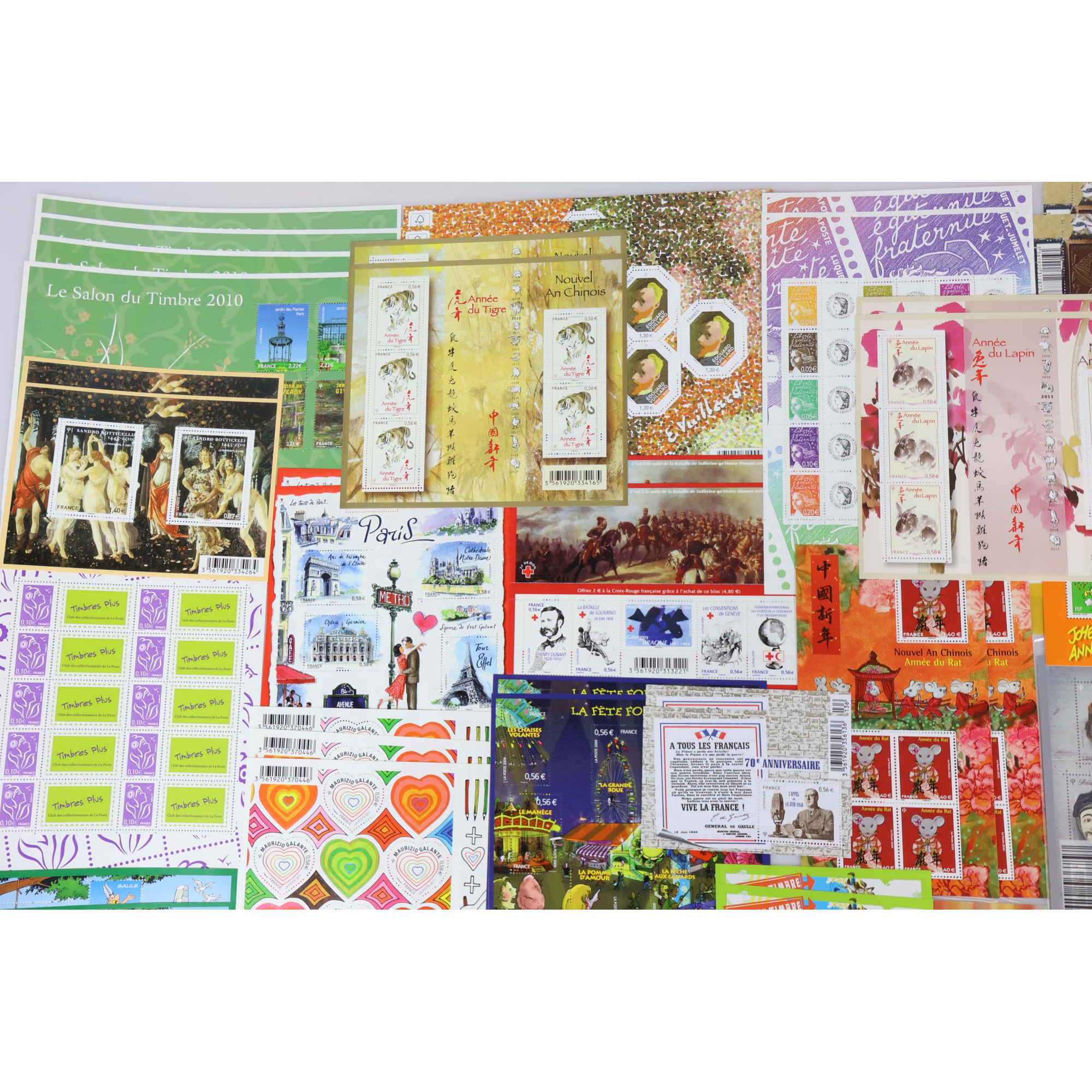LOT DE BLOCS-FEUILLETS EN EUROS FACIALE 265€ TIMBRES DE FRANCE NEUFS** MODERNES