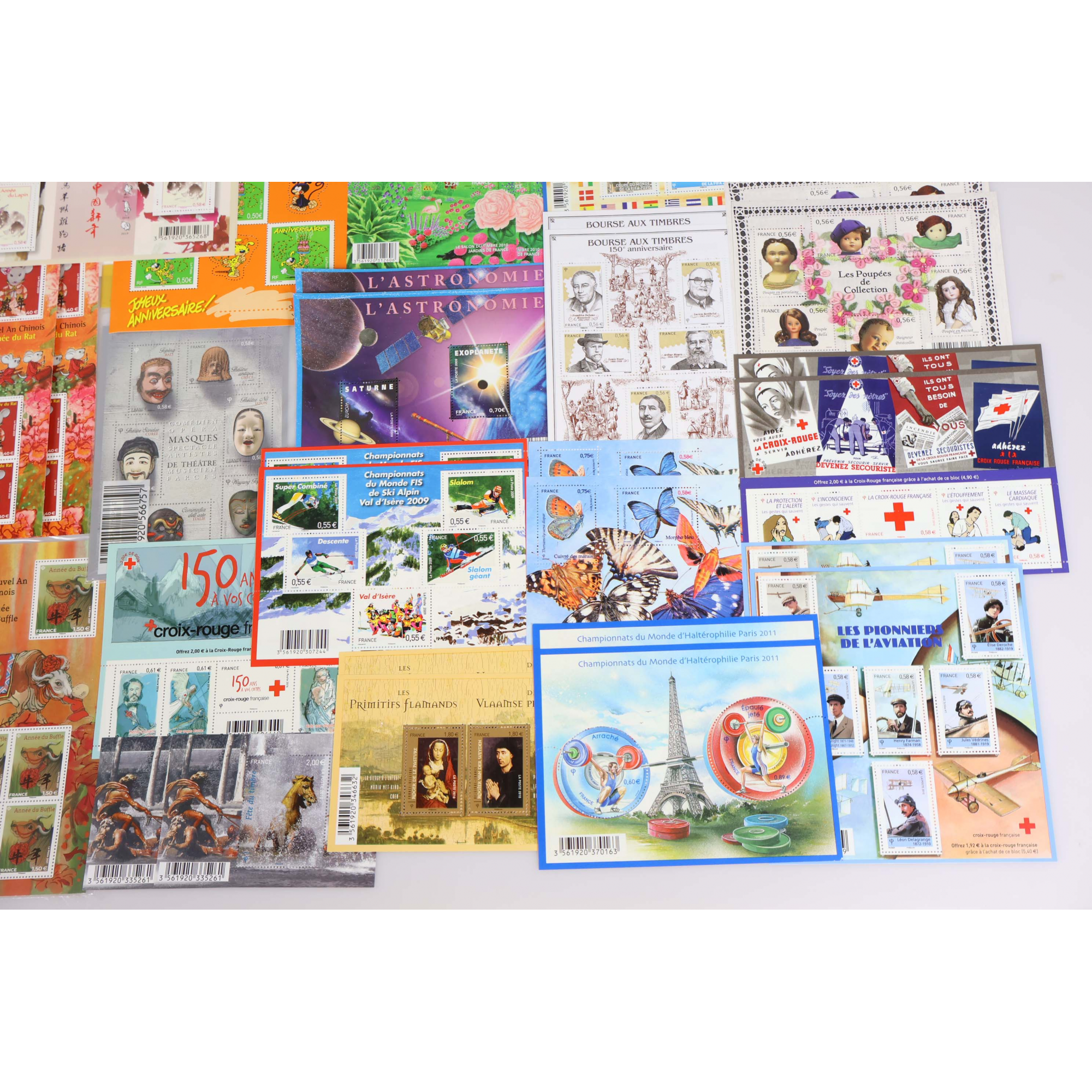 LOT DE BLOCS-FEUILLETS EN EUROS FACIALE 265€ TIMBRES DE FRANCE NEUFS** MODERNES