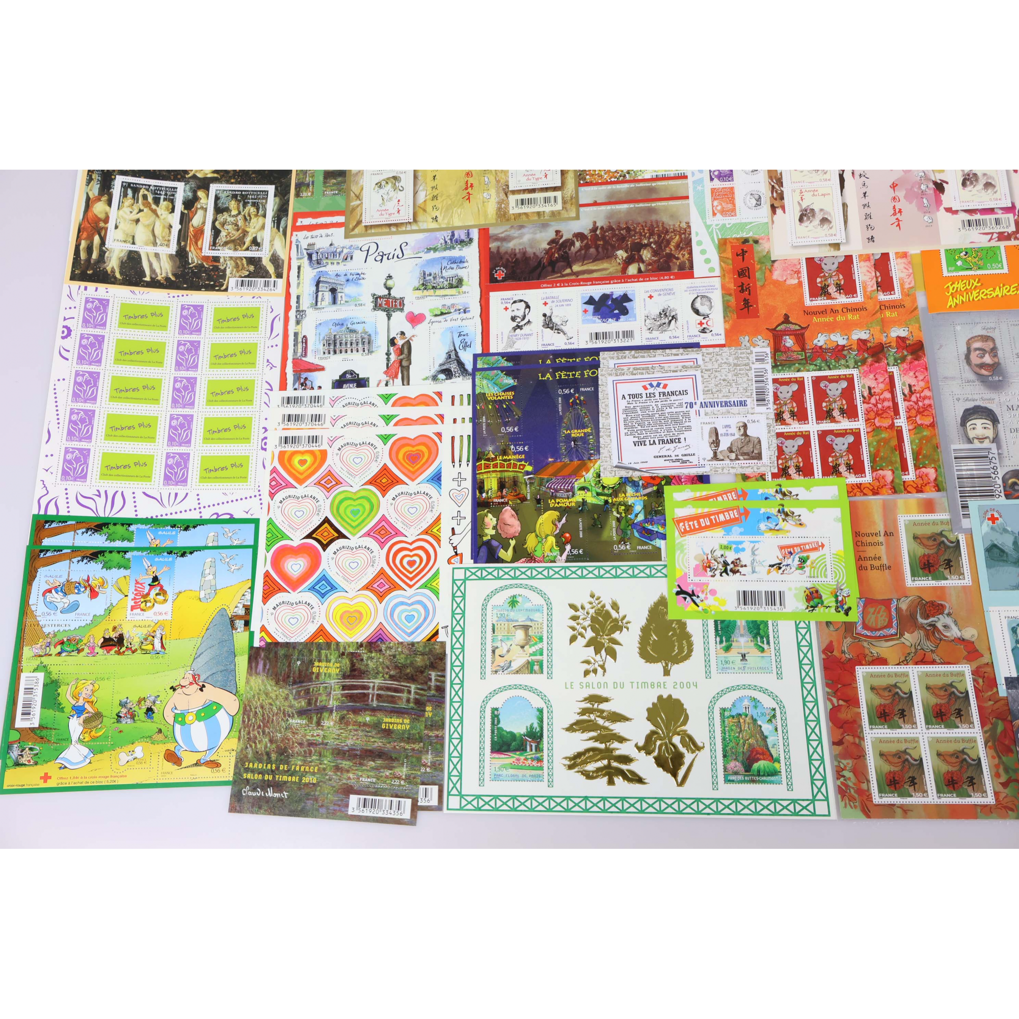 LOT DE BLOCS-FEUILLETS EN EUROS FACIALE 265€ TIMBRES DE FRANCE NEUFS** MODERNES