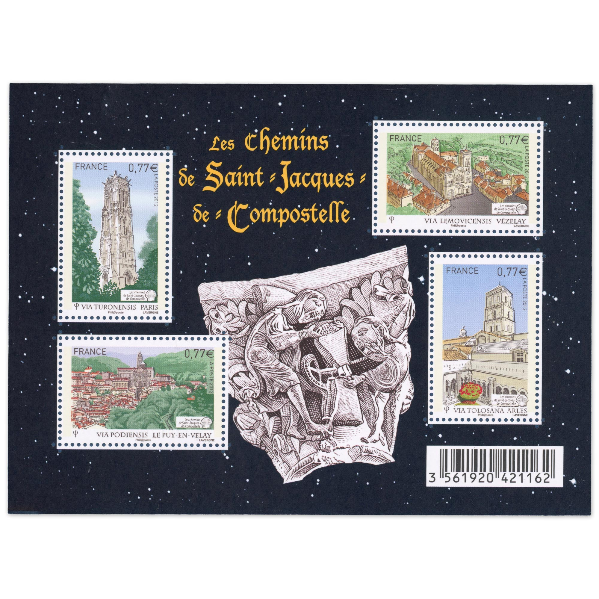 FEUILLET N°F4641 "SAINT-JACQUES DE COMPOSTELLE" TIMBRES NEUFS** DE FRANCE LUXE