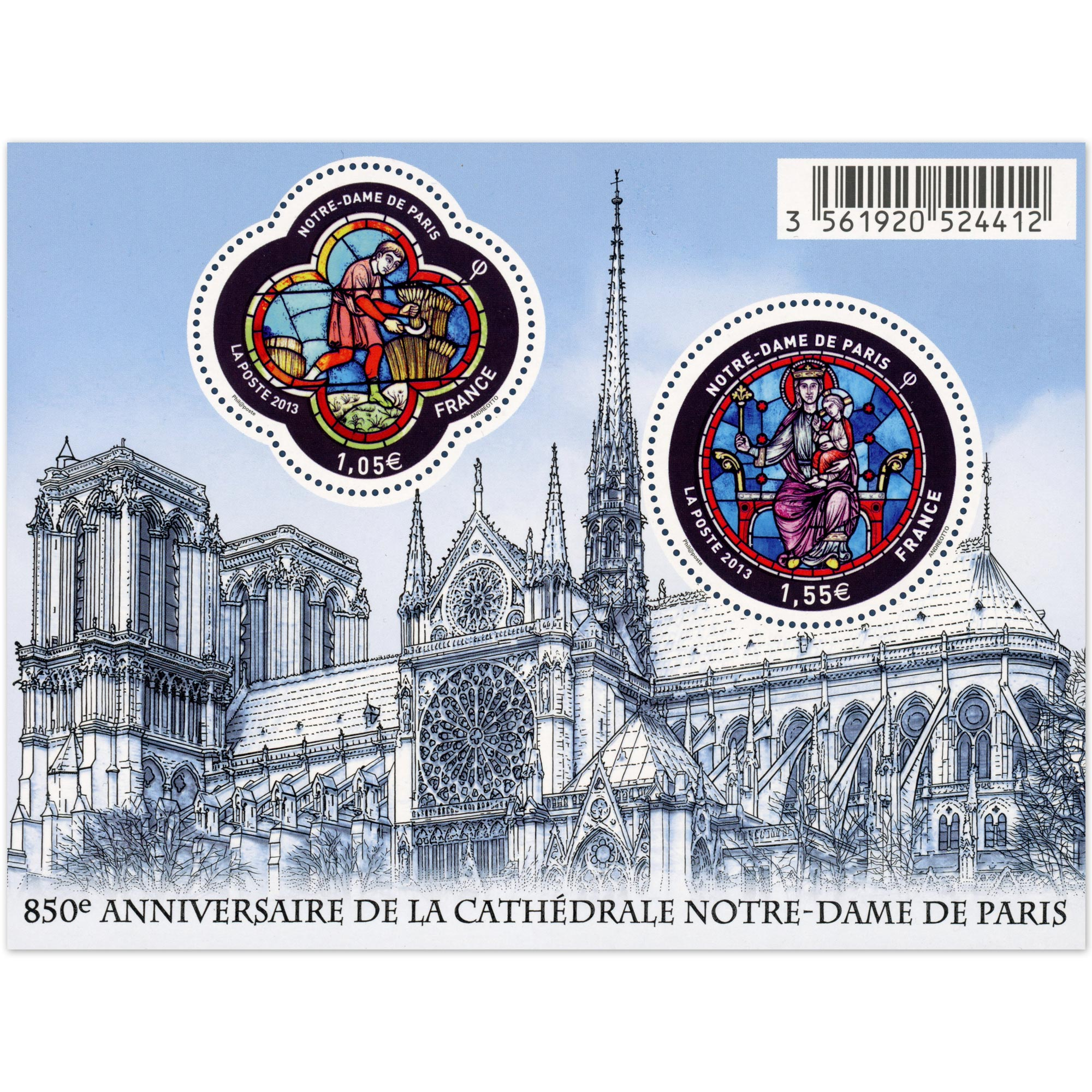 FEUILLET N°F4714 "NOTRE DAME DE PARIS" TIMBRES NEUFS** DE FRANCE LUXE ANNÉE 2013