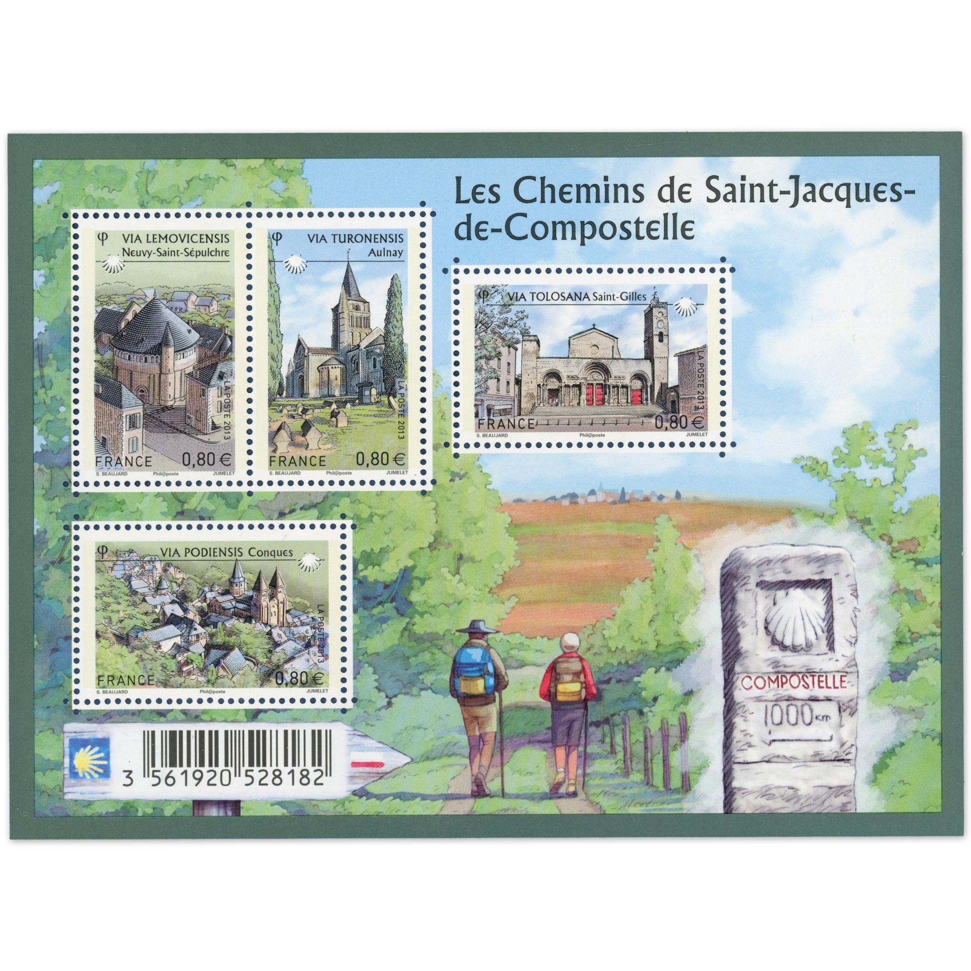 FEUILLET N°F4725 "SAINT-JACQUES DE COMPOSTELLE" TIMBRES NEUFS** DE FRANCE LUXE