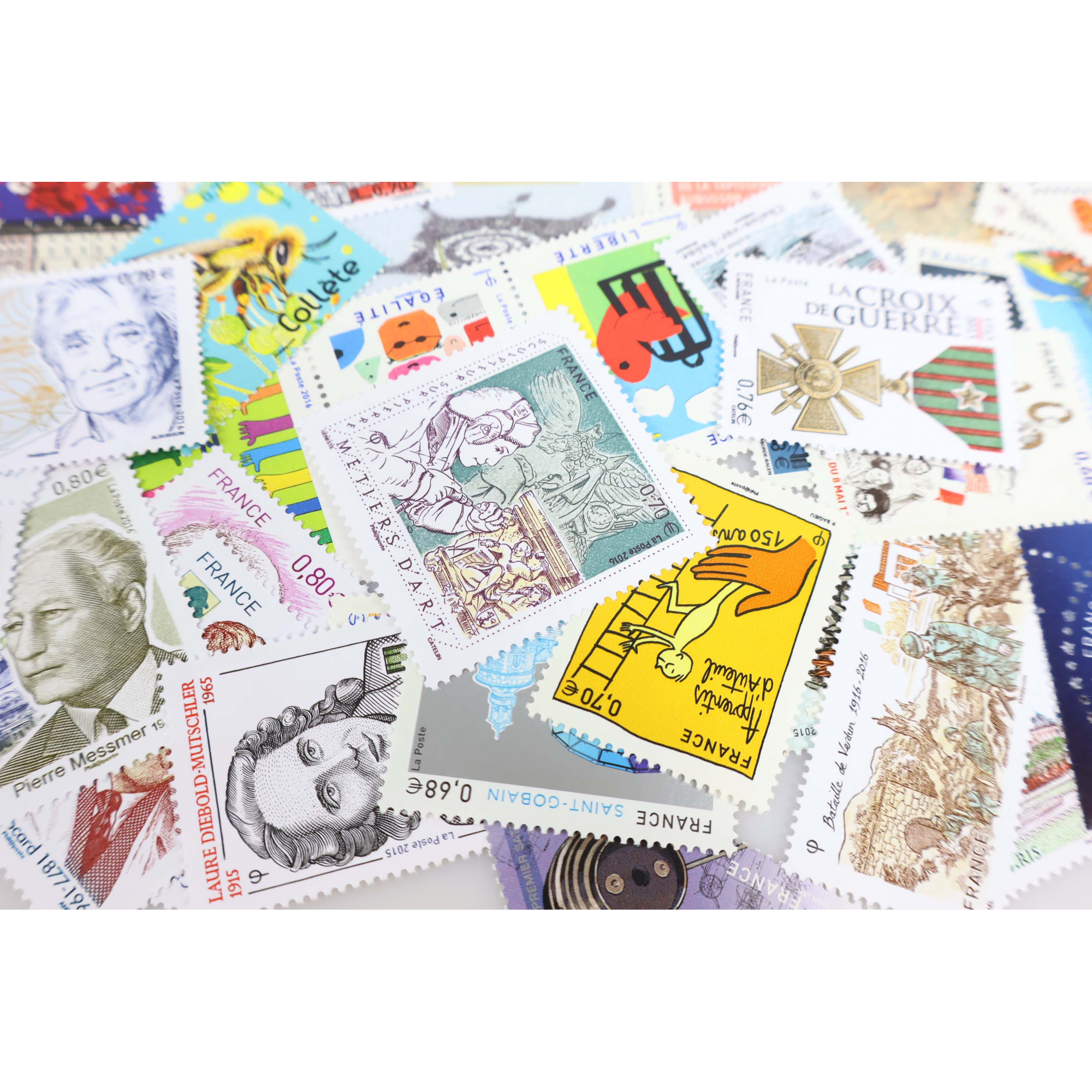 TIMBRES ET BLOCS-FEUILLETS ANNÉES 2015 À 2016 NEUFS** DE FRANCE FACIALE 100€