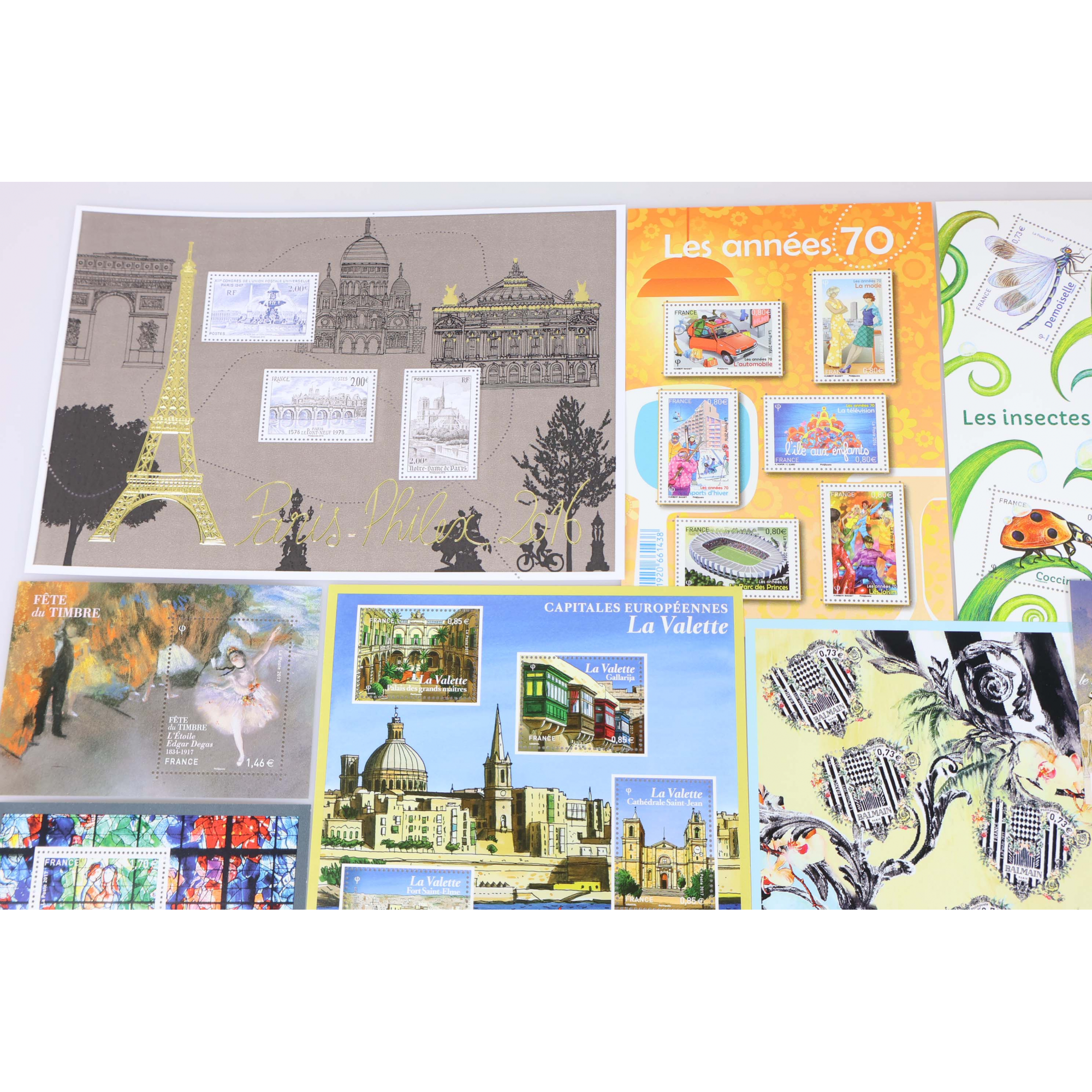 TIMBRES ET BLOCS-FEUILLETS ANNÉES 2016 ET 2017 NEUFS** DE FRANCE FACIALE 100€