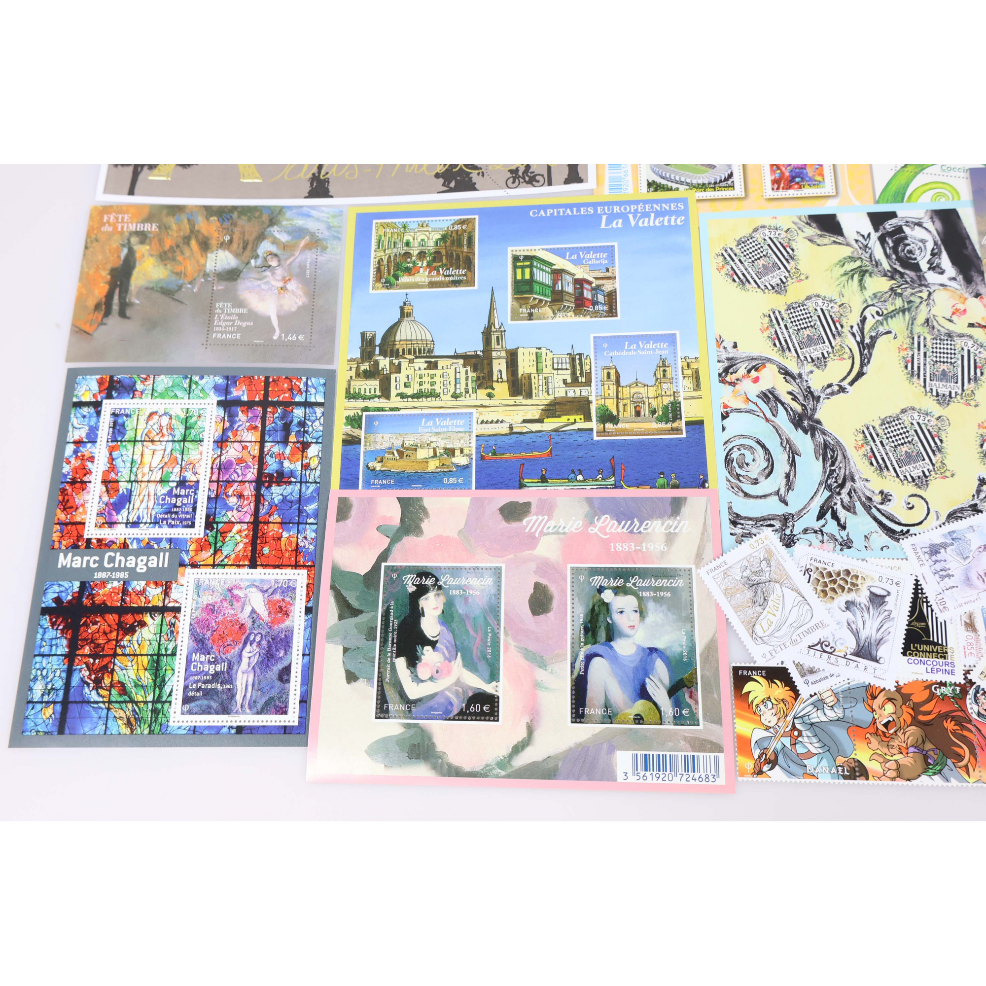 TIMBRES ET BLOCS-FEUILLETS ANNÉES 2016 ET 2017 NEUFS** DE FRANCE FACIALE 100€