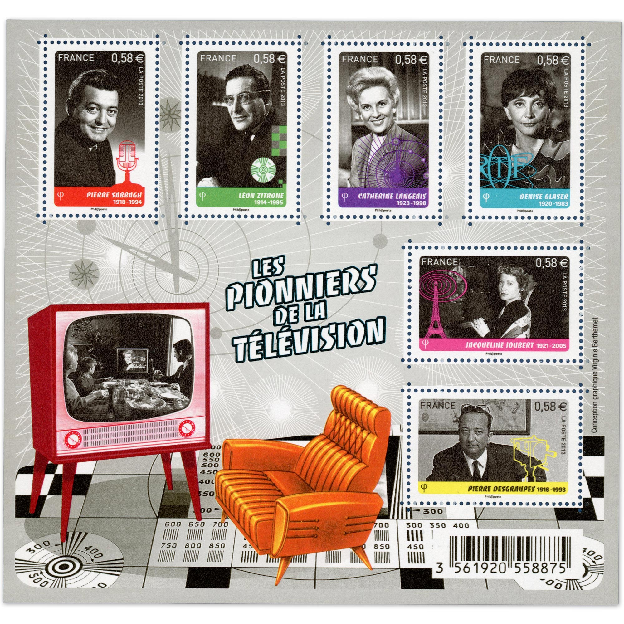 FEUILLET N°F4811 "LES PIONNIERS DE LA TÉLÉVISION" TIMBRES NEUFS** DE FRANCE LUXE