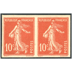 NON DENTELÉS PAIRE DE TIMBRES N°135e TIMBRES NEUFS SIGNÉ CHEZ EXPERT JF BRUN
