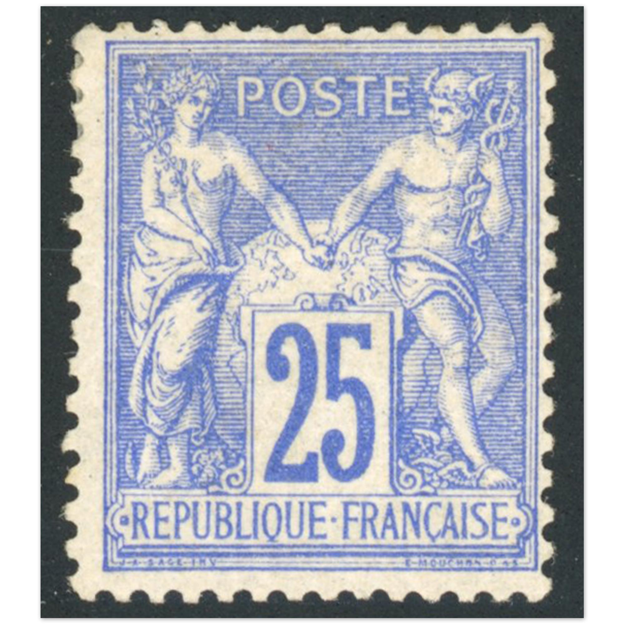 TYPE SAGE N°78 TIMBRE CLASSIQUE DE FRANCE NEUF* SIGNÉ EXPERT JF BRUN ANNÉE 1876