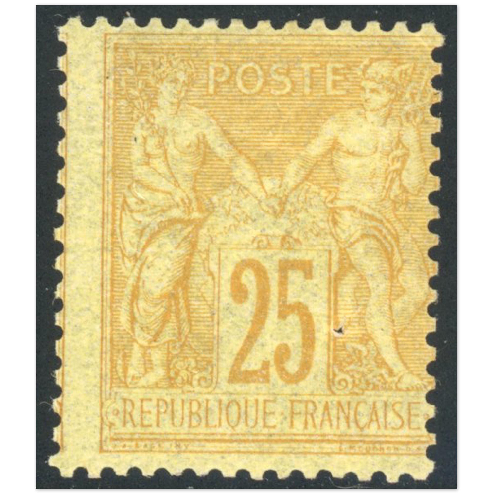 TYPE SAGE N°92 TIMBRE CLASSIQUE DE FRANCE NEUF SIGNÉ EXPERT JF BRUN ANNÉE 1879
