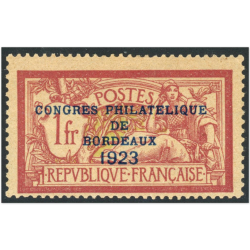 CONGRÈS PHILATÉLIQUE DE BORDEAUX N°182 TIMBRE NEUF* SIGNÉ EXPERT JF BRUN