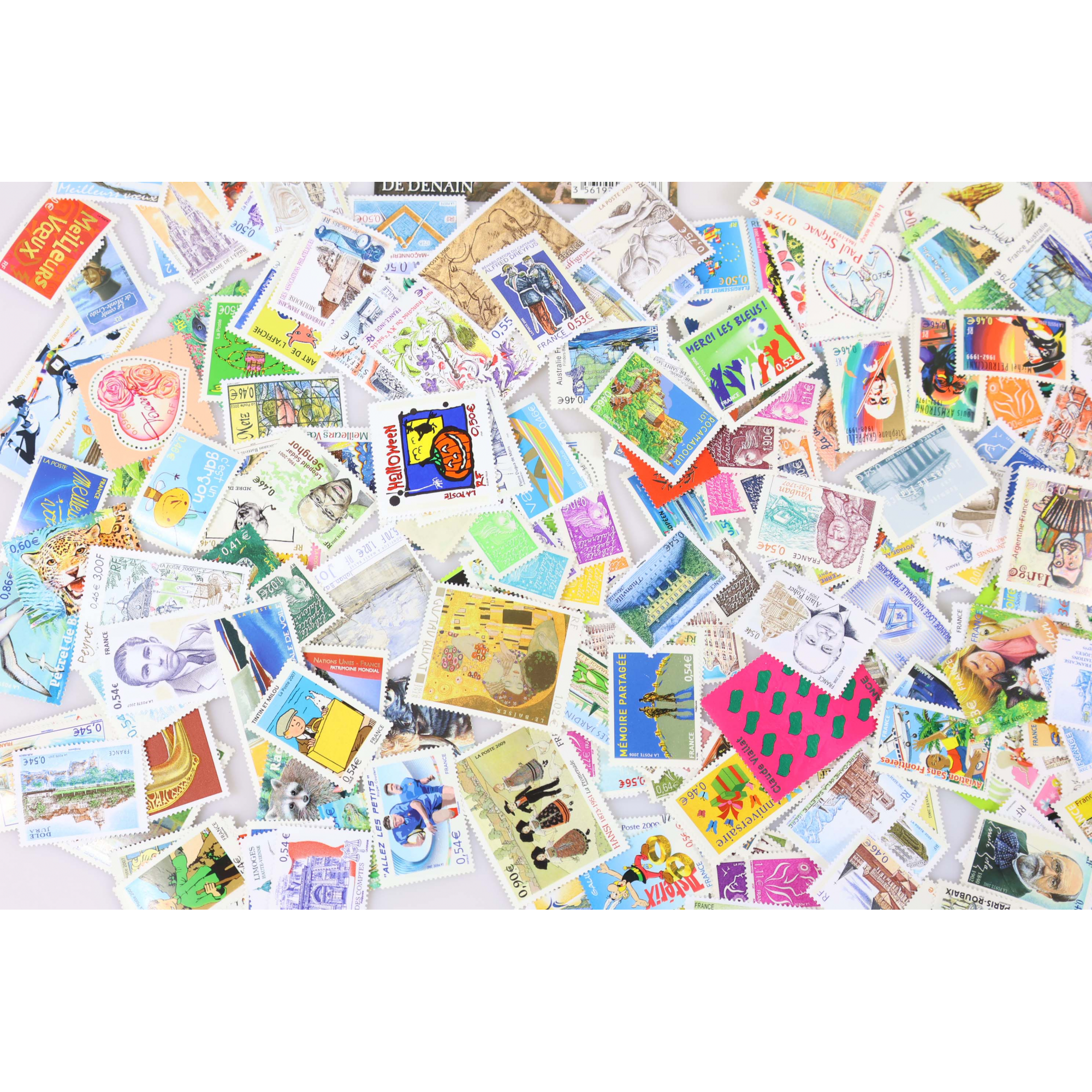 LOT DE TIMBRES - BLOCS - CARNETS EN EUROS COURRIER / COLLECTION FACIALE 398€