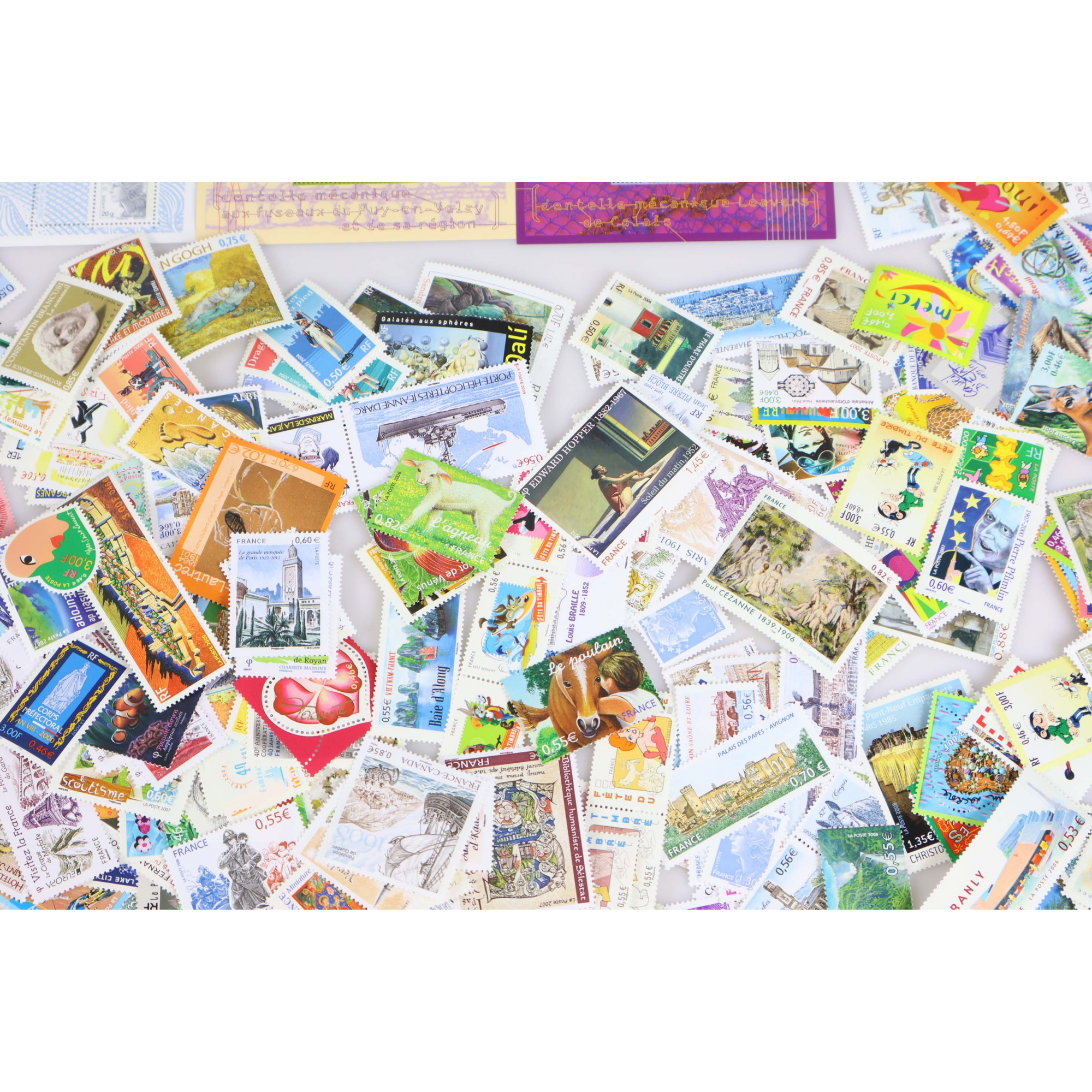 LOT DE TIMBRES - BLOCS - CARNETS EN EUROS COURRIER / COLLECTION FACIALE 398€