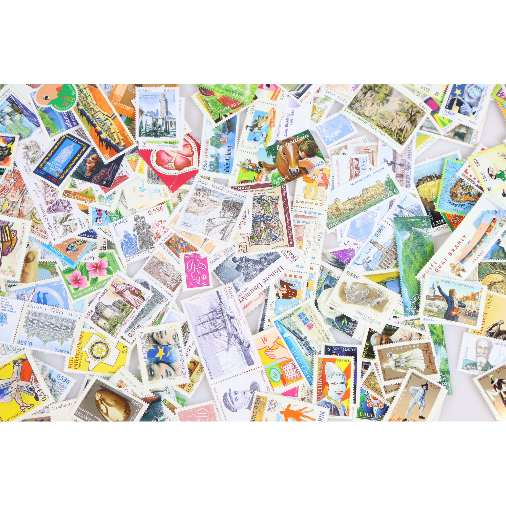 LOT DE TIMBRES - BLOCS - CARNETS EN EUROS COURRIER / COLLECTION FACIALE 398€