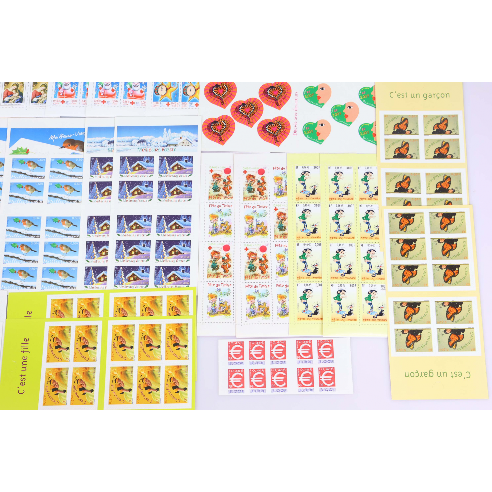 LOT DE CARNETS EN EUROS COMPLETS ADHESIFS ET NON ADHESIFS NEUFS** FACIALE 178€