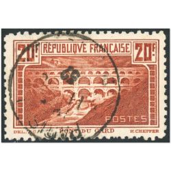 PONT DU GARD N°262B DENTELÉ 11 TIMBRE DE FRANCE OBLITÉRÉ SIGNÉ BRUN COTE 500€
