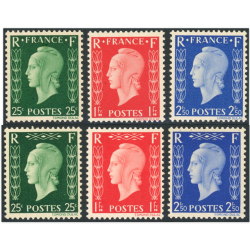 SÉRIE NON ÉMISE DE DULAC N°701A À 701F TIMBRES DE FRANCE NEUFS** SIGNÉS BRUN