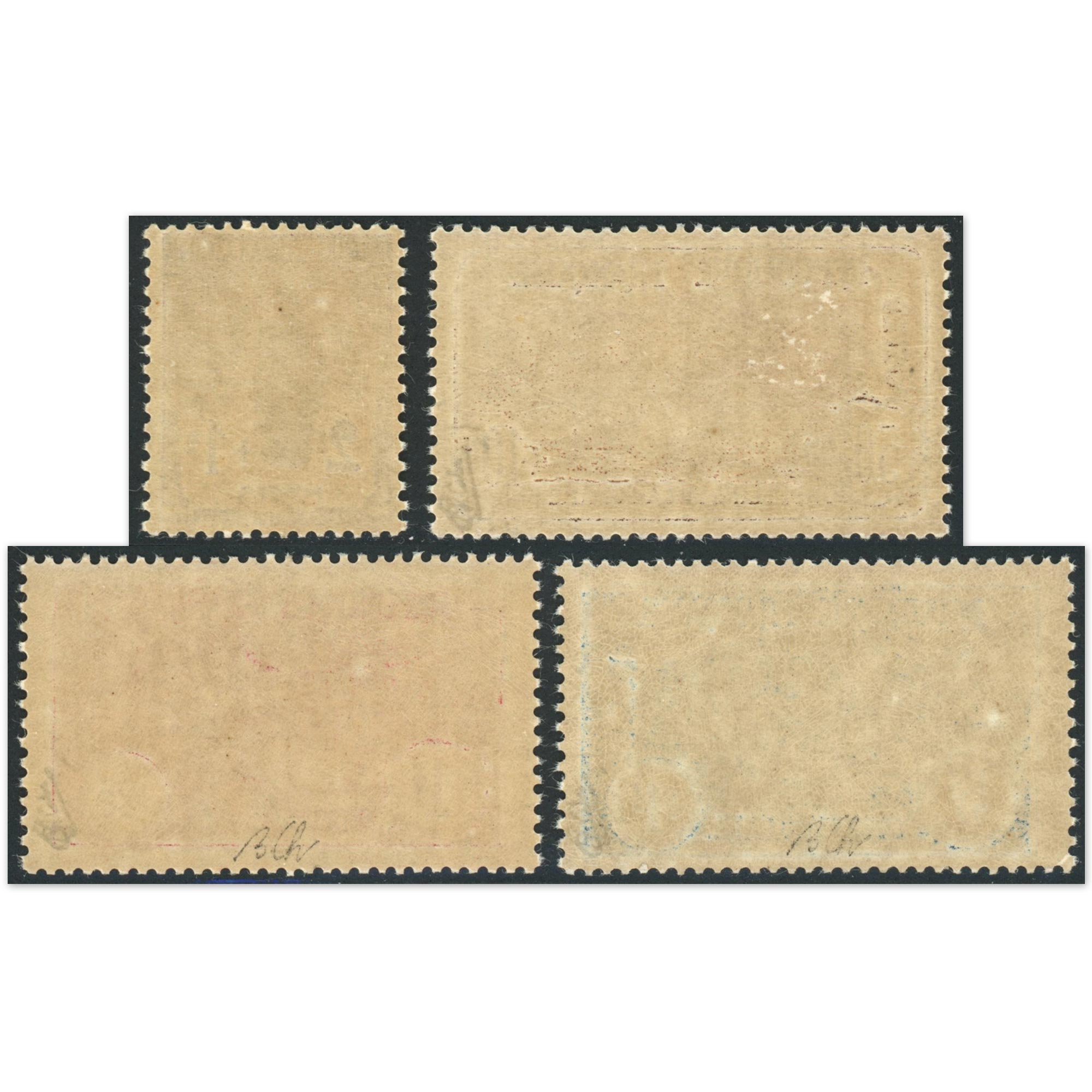 SÉRIE ORHELIN N°229 À 232 TIMBRES DE FRANCE NEUFS AVEC N°231 ET 232 SIGNÉS BRUN