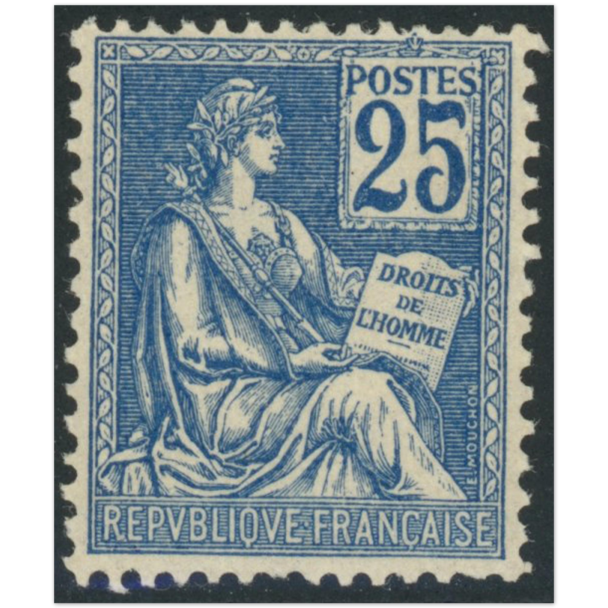 TYPE MOUCHON N°118 TIMBRE DE FRANCE NEUF SIGNÉ BRUN COTE 200€ ANNÉE 1901