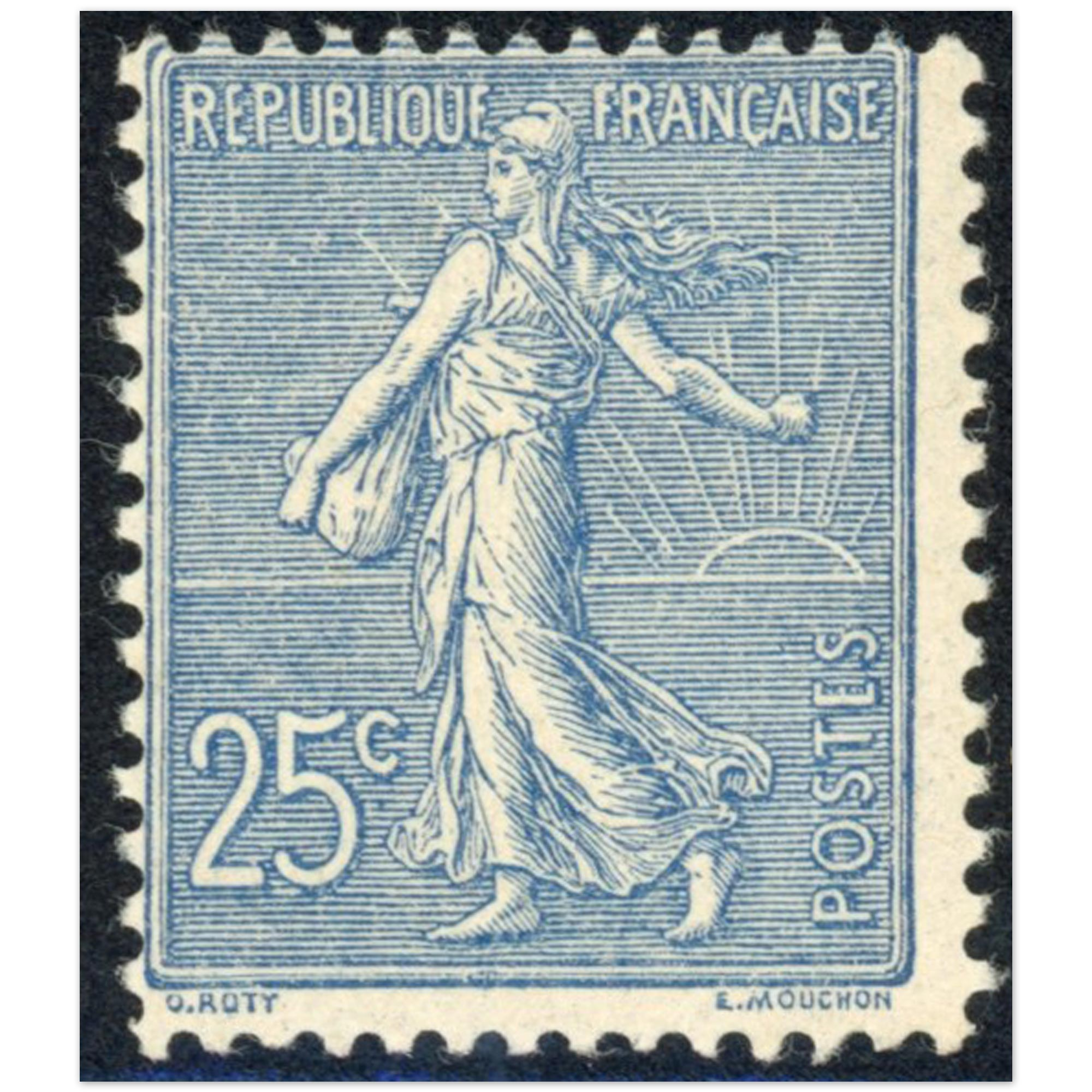 SEMEUSE LIGNÉE N°132 TIMBRE DE FRANCE NEUF** SIGNÉ BRUN ANNÉE 1903 COTE 230€