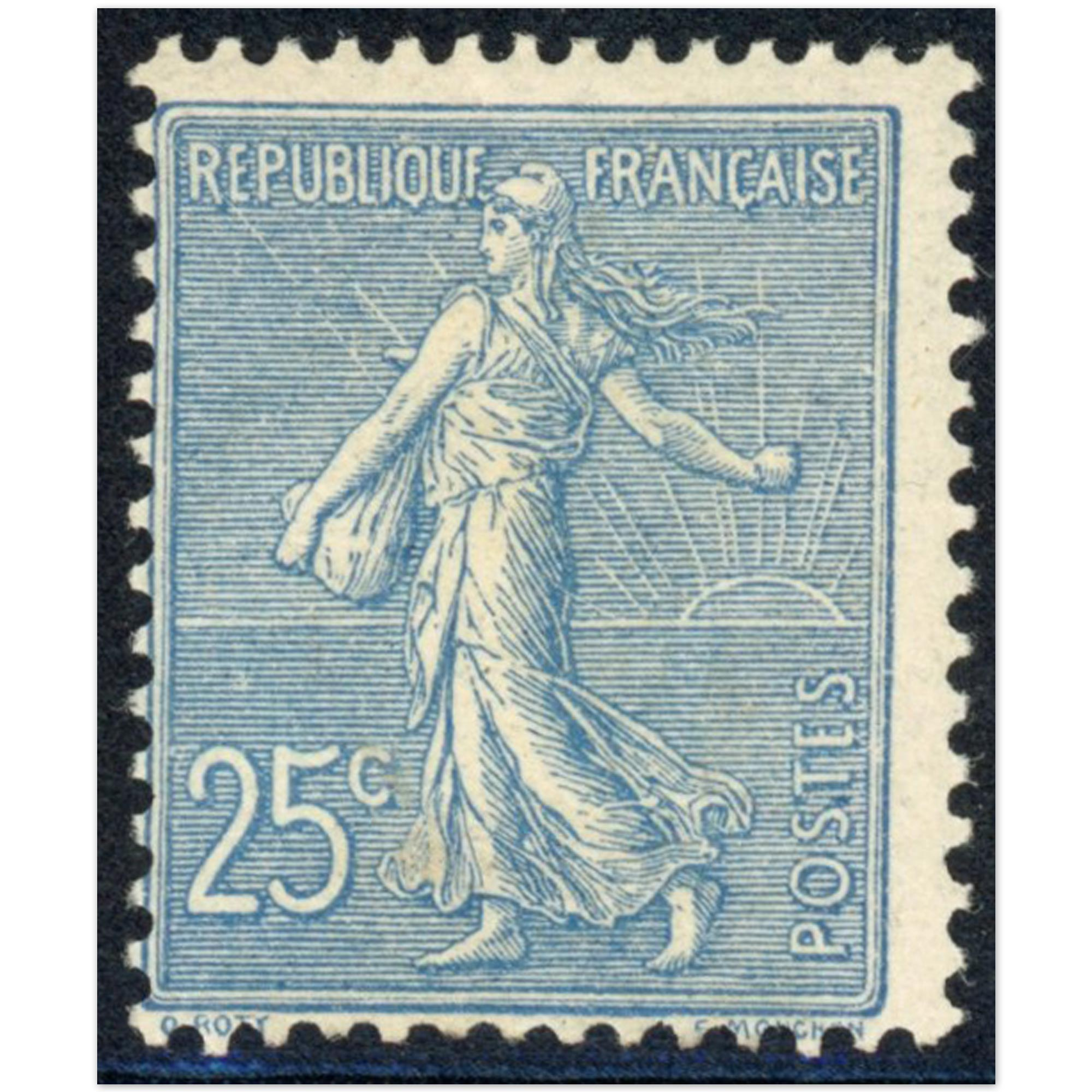 SEMEUSE LIGNÉE N°132 TIMBRE DE FRANCE NEUF SIGNÉ BRUN COTE 230€ ANNÉE 1903