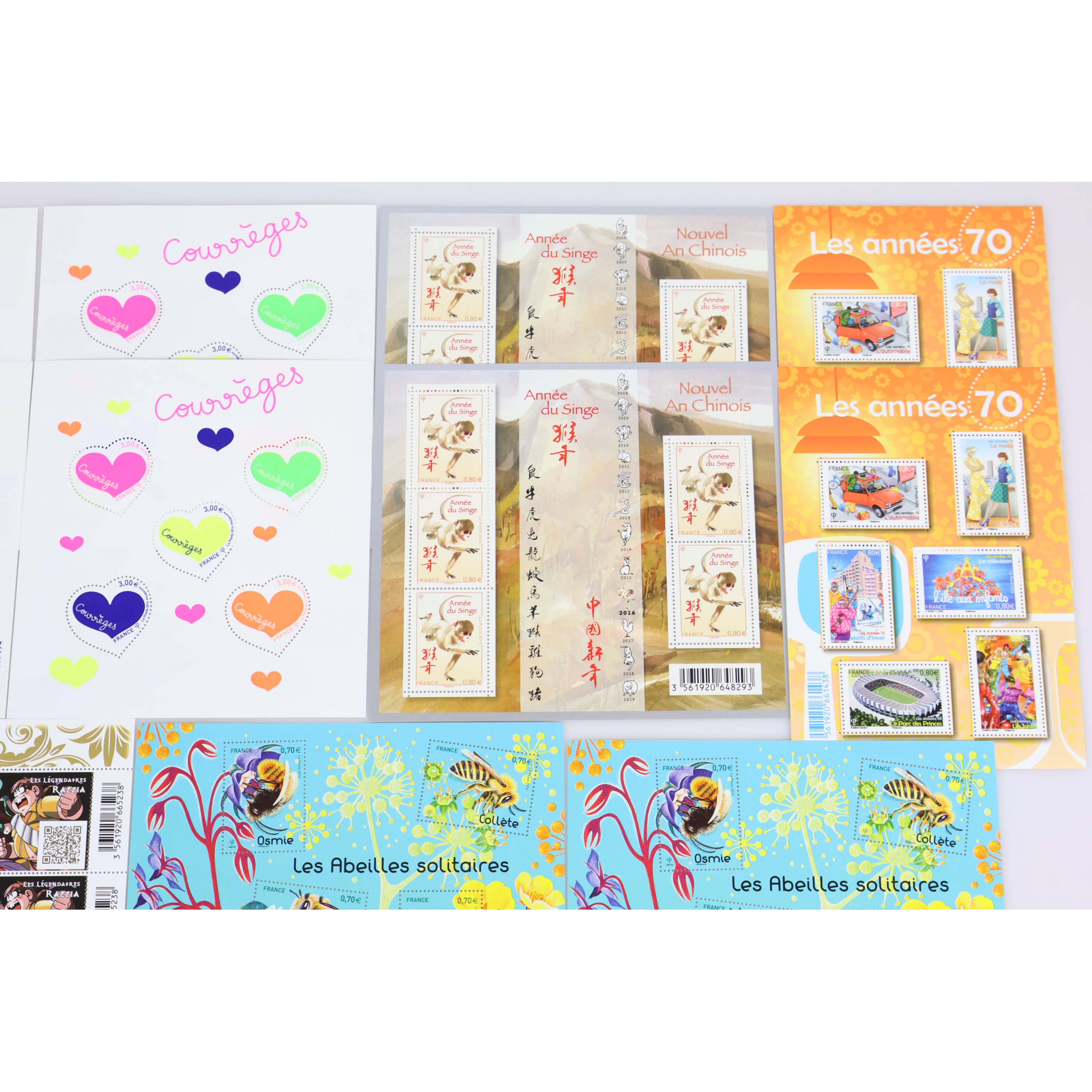 LOT EN EUROS DE L'ANNÉE 2016 TIMBRES ET BLOCS-FEUILLETS NEUFS** AVEC DOUBLES