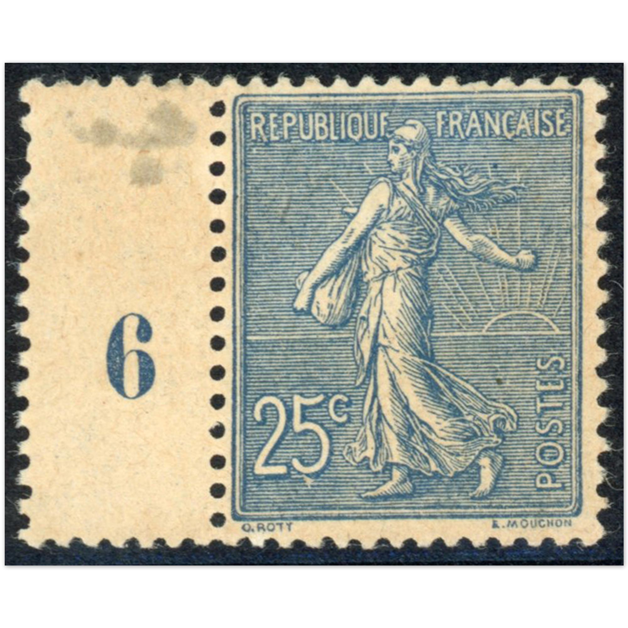 SEMEUSE LIGNÉE N°132 TIMBRE DE FRANCE NEUF* SIGNÉ BRUN COTE 85€ BDF MILLÉSIME