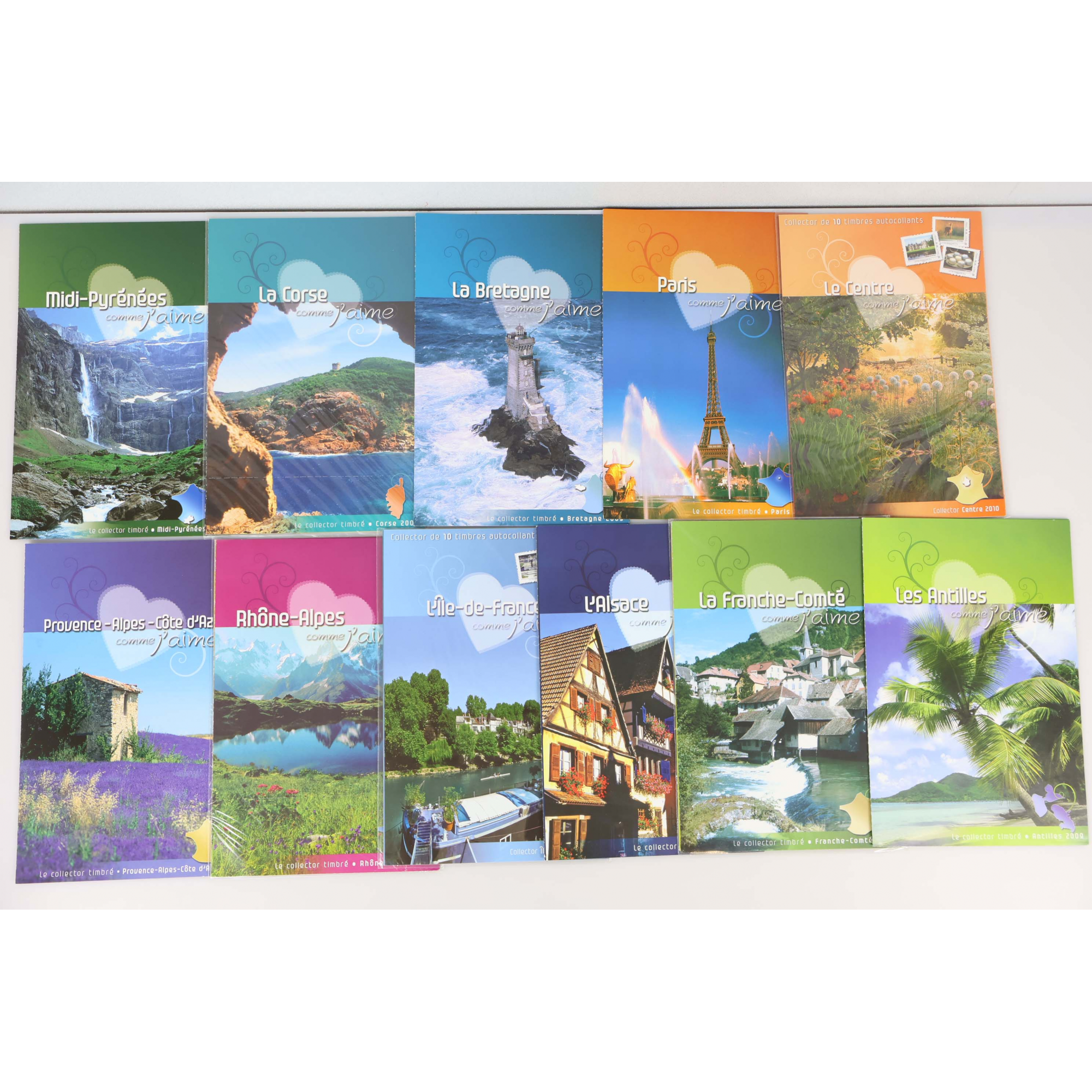 LOT DE 11 COLLECTORS "LA FRANCE COMME J'AIME" PRIORITAIRES 20G AUTOADHÉSIVES
