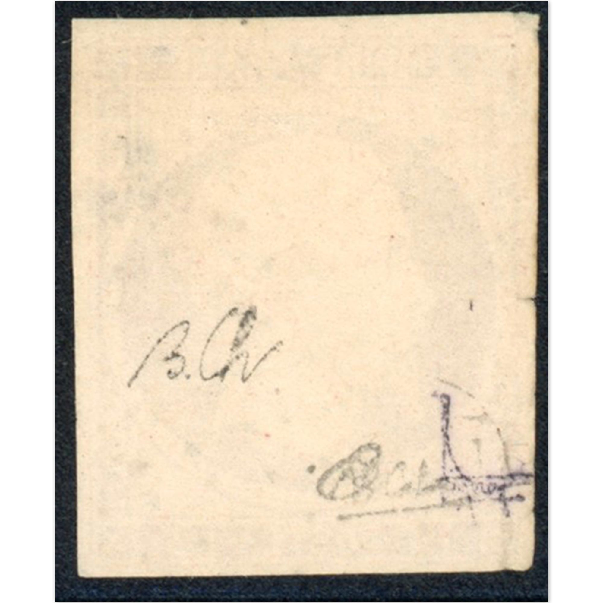 NAPOLÉON N°18 1FR CARMIN DE 1853 TIMBRE DE FRANCE SIGNÉ BRUN AVEC PETITS DÉFAUTS