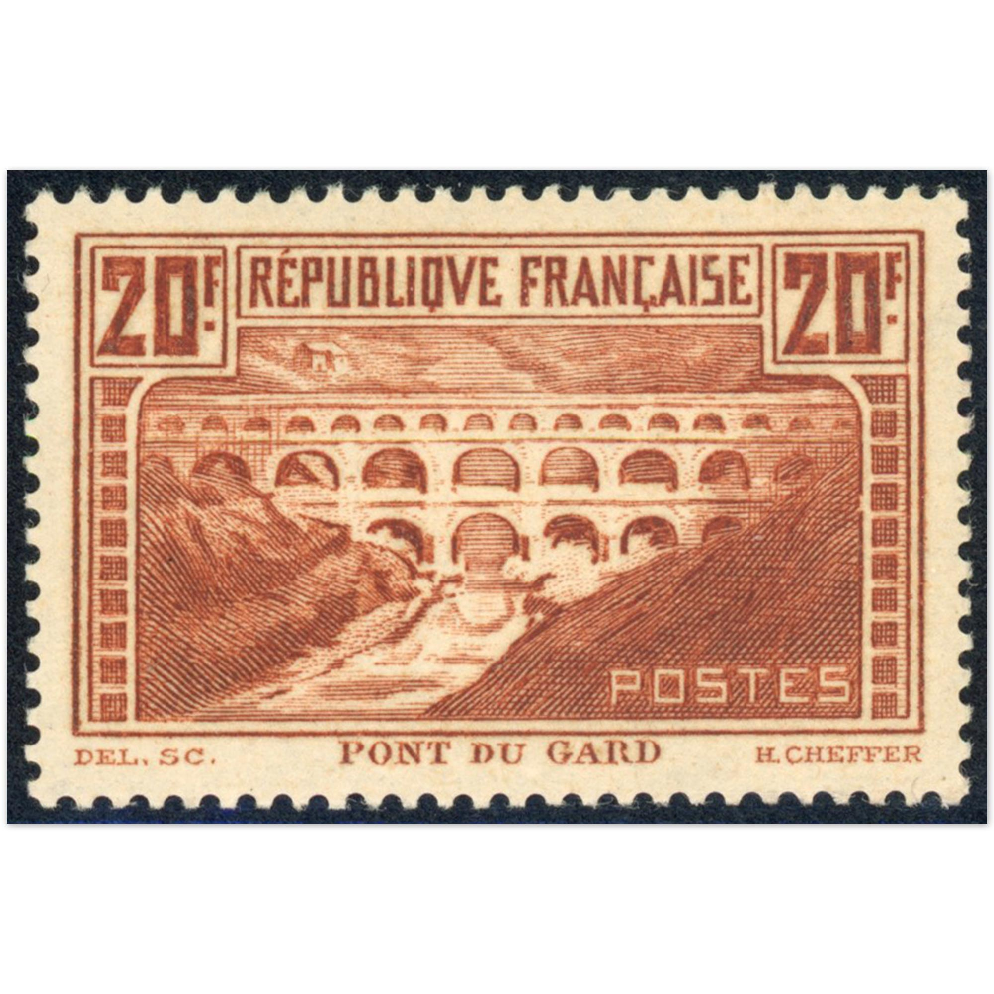 PONT DU GARD N°262b CHAUDRON CLAIR SIGNÉ BRUN TIMBRE DE FR NEUF COTE 625€