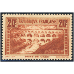 PONT DU GARD N°262e TYPE 2A CHAUDRON CLAIR SIGNÉ BRUN TIMBRE DE FR COTE 535€