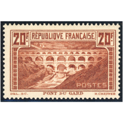 PONT DU GARD N°262A TYPE 1 SIGNÉ BRUN TIMBRE DE FRANCE ANNÉE 1930 COTE 350€