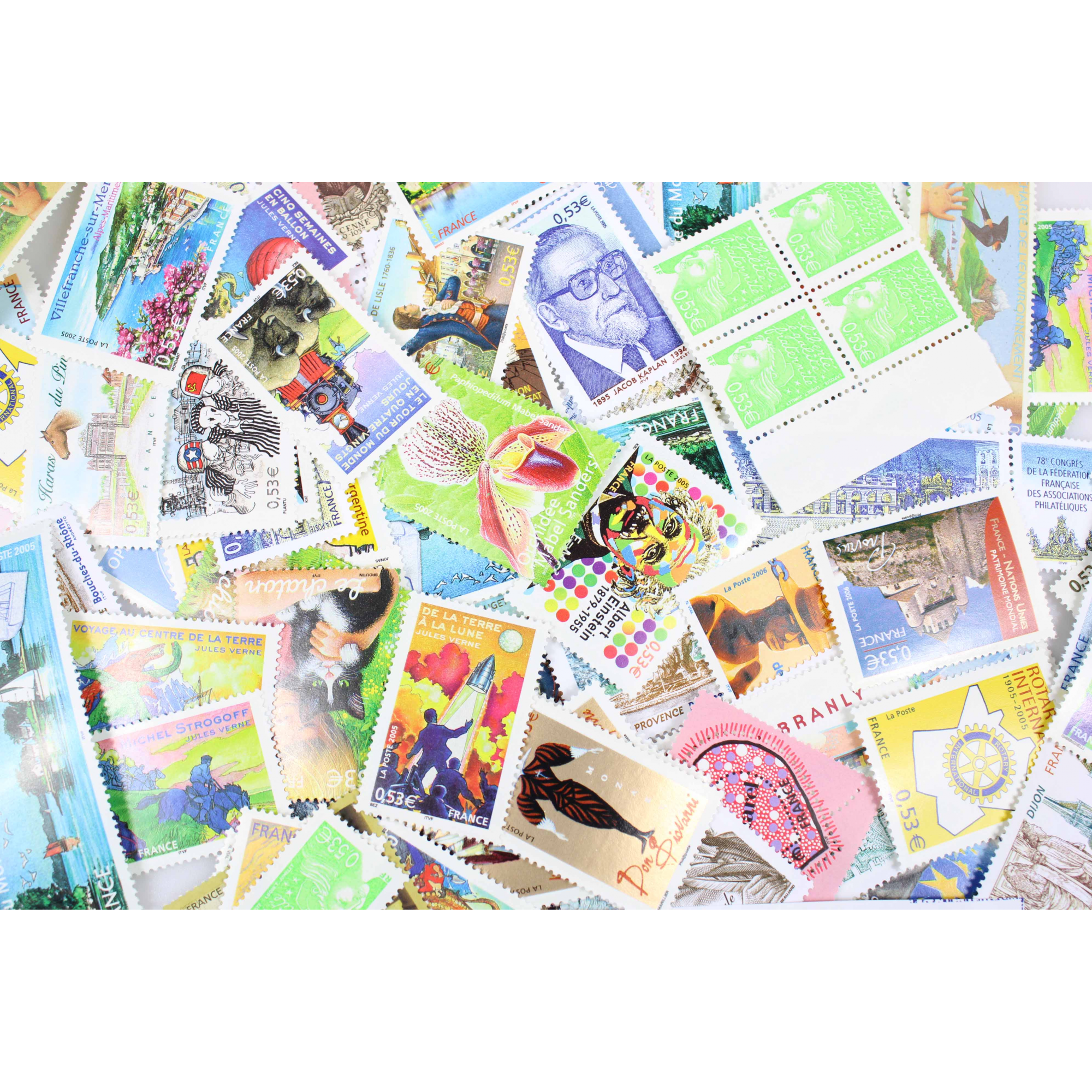 LOT DE 100 TIMBRES FRANCE NEUFS AFFRANCHISSEMENT 0.53 EUROS, SOUS FACIALE