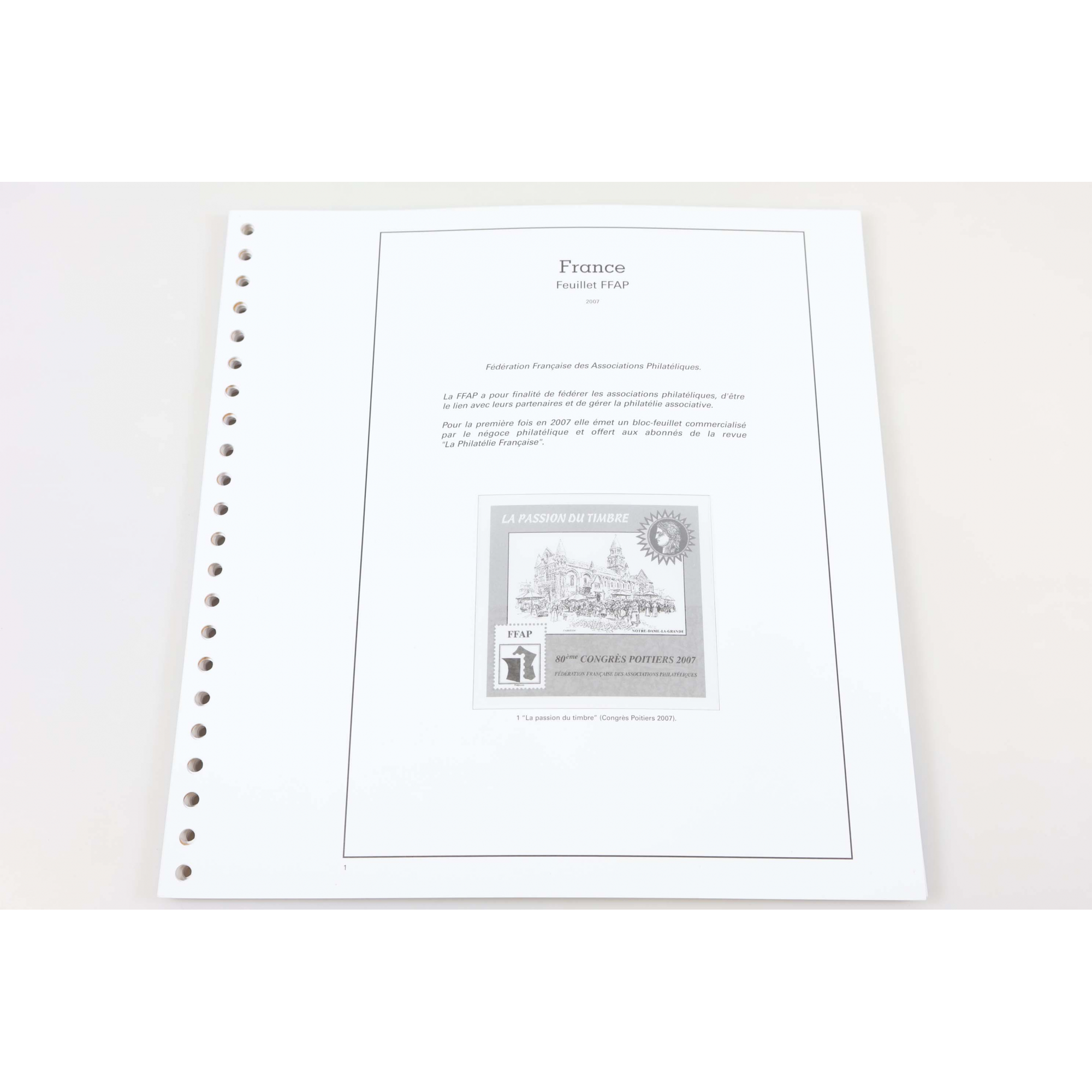 FEUILLES PRÉ-IMPRIMÉES YT POUR RANGER BLOCS FFAP N°1 À 11 ET CNEP N°14 À 76