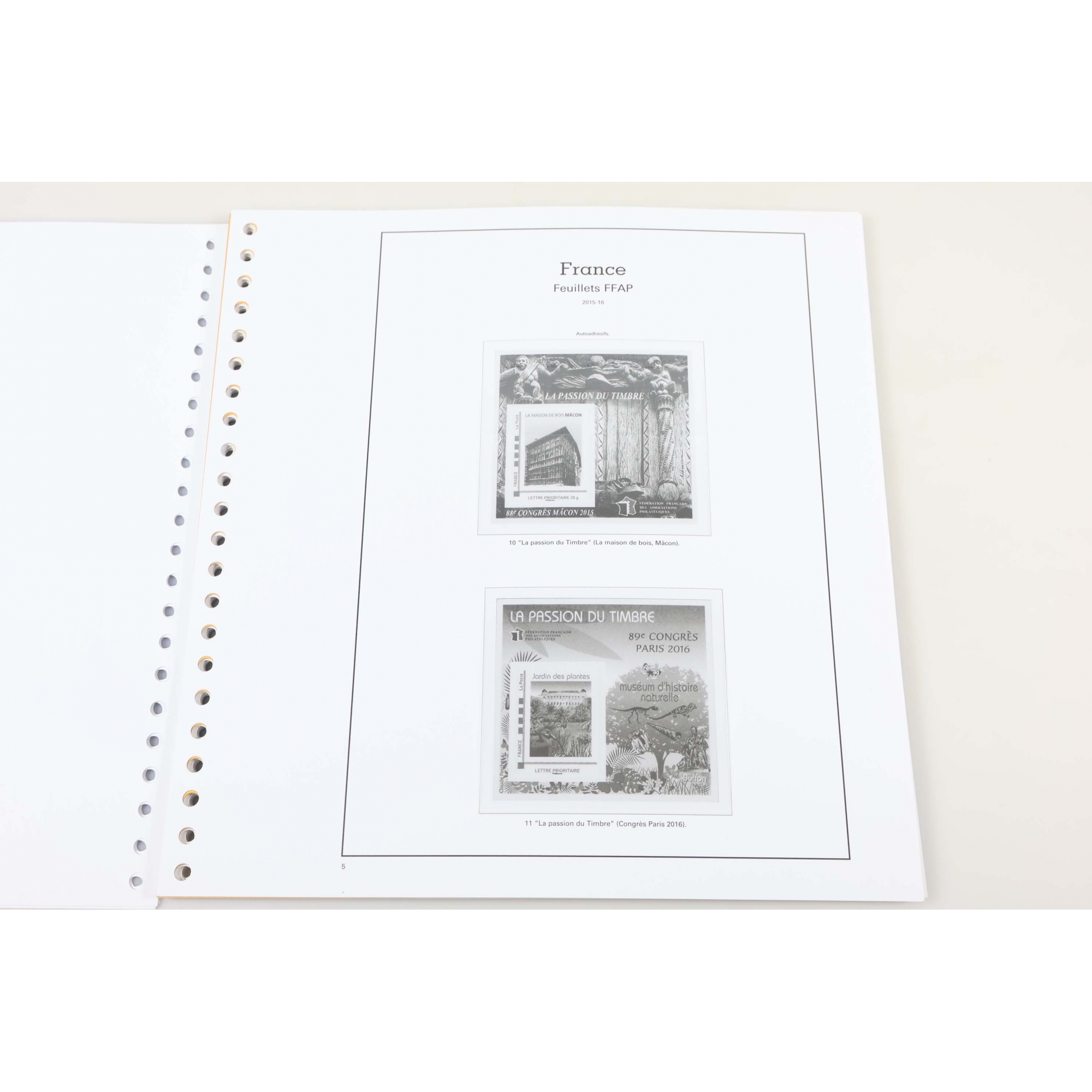 FEUILLES PRÉ-IMPRIMÉES YT POUR RANGER BLOCS FFAP N°1 À 11 ET CNEP N°14 À 76