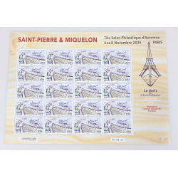 FEUILLE DE 20 TIMBRES NEUFS** SAINT PIERRE ET MIQUELON LE DORIS 250 EXEMPLAIRES