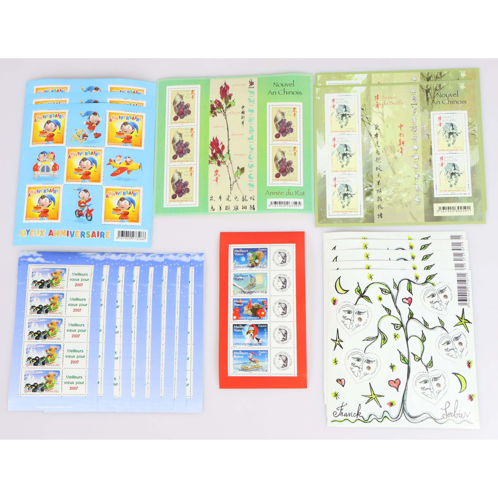 LOT 100 TIMBRES À VALIDITÉ PERMANENTE POUR AFFRANCHIR LETTRES FRANCE 20G