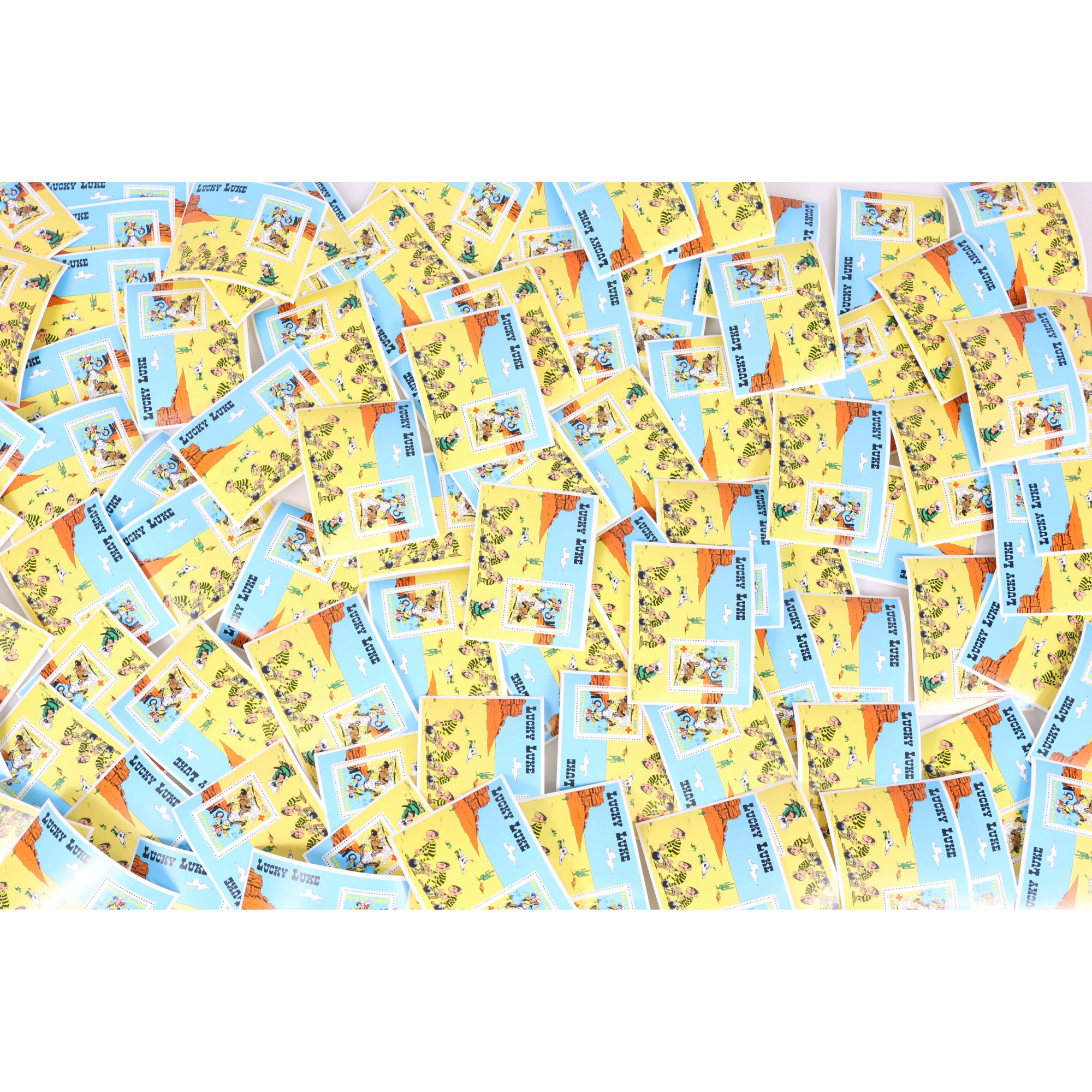 LOT 100 BLOCS N° 55 FETE DU TIMBRE - LUCKY LUKE TIMBRES NEUFS** 0.46€ VF 46€