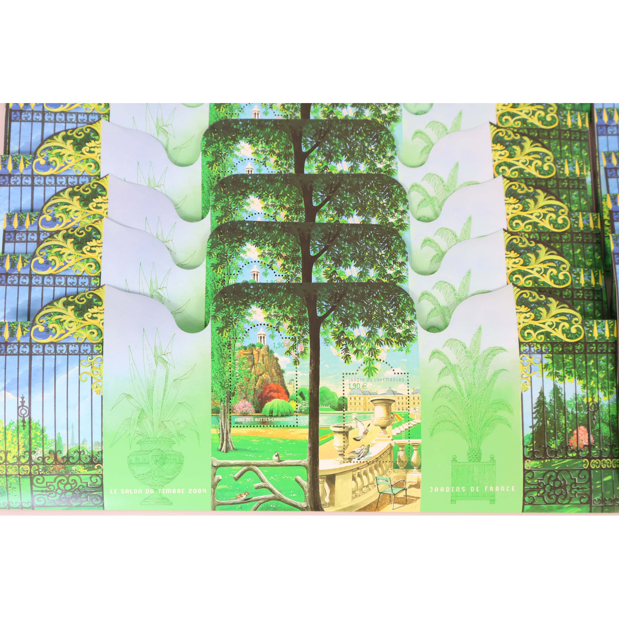 LOT 20 BLOCS N° 62 JARDINS FRANCE 2003 TIMBRES NEUFS** 1.90€ X 2 FACIALE 76€