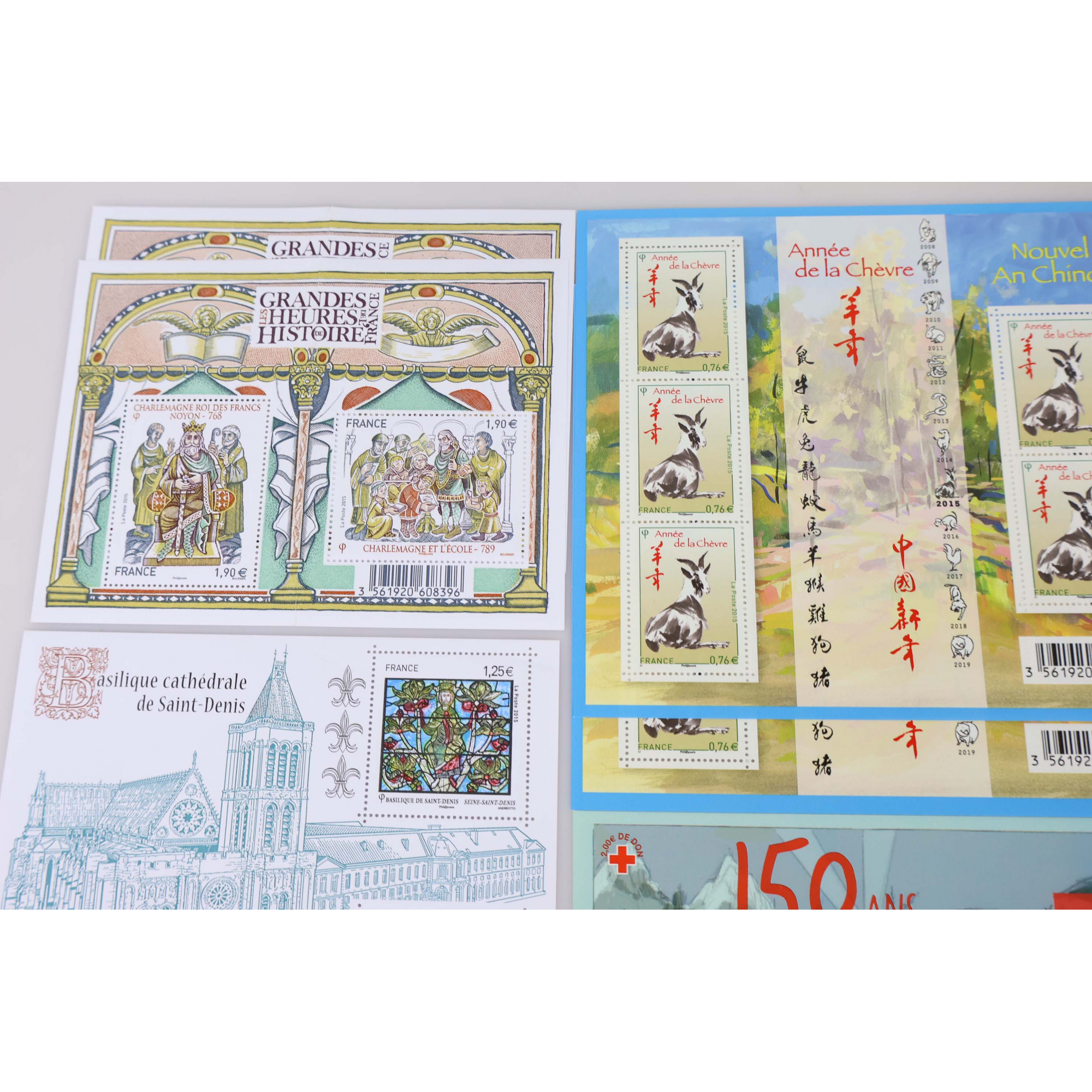 LOT DE BLOCS-FEUILLETS EN EUROS ANNÉES 2014-2015 TIMBRES NEUFS** FACIALE 72.88€