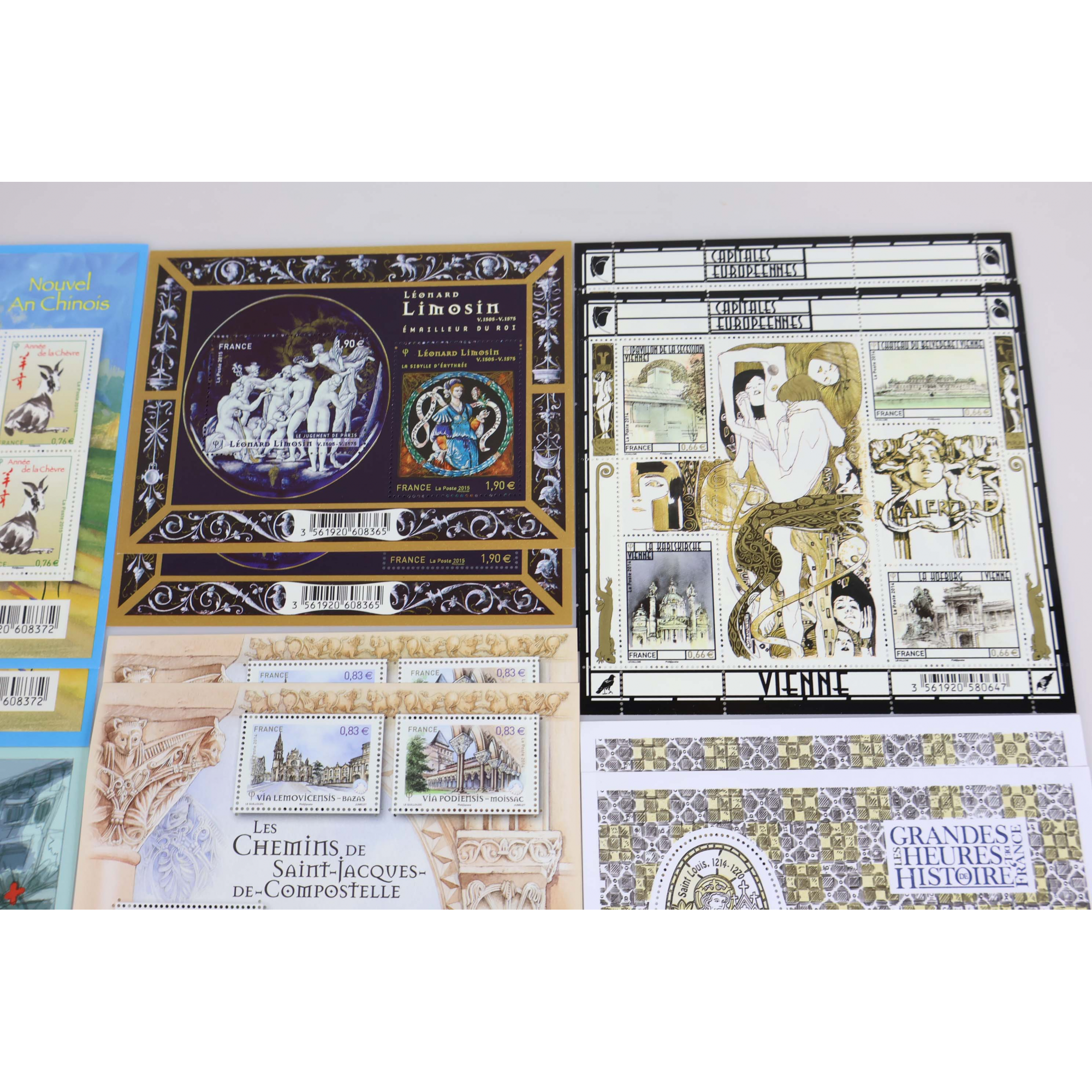 LOT DE BLOCS-FEUILLETS EN EUROS ANNÉES 2014-2015 TIMBRES NEUFS** FACIALE 72.88€