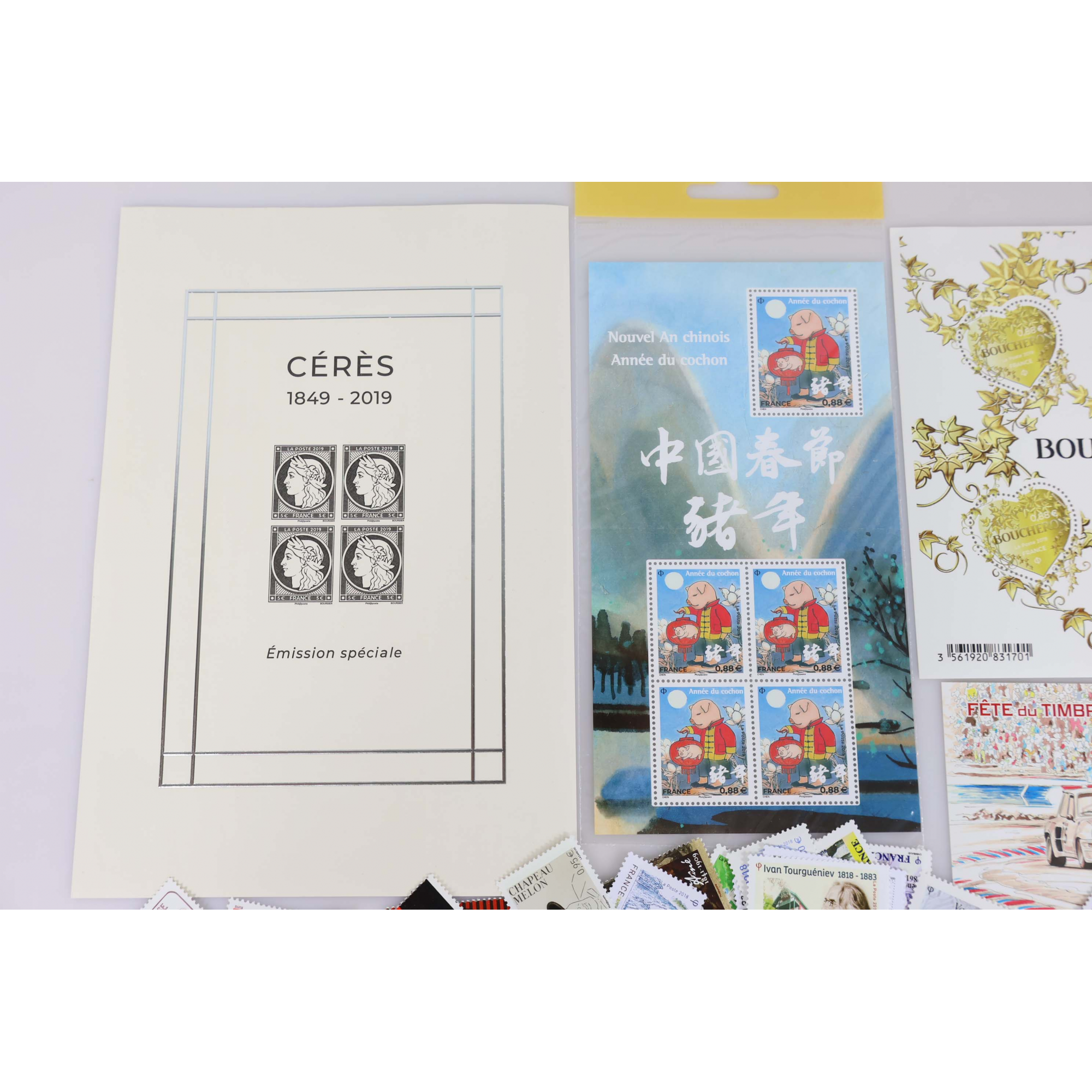 LOT TIMBRES ET BLOCS-FEUILLETS EN EUROS ANNÉES 2018-2019 NEUFS** FACIALE 177€