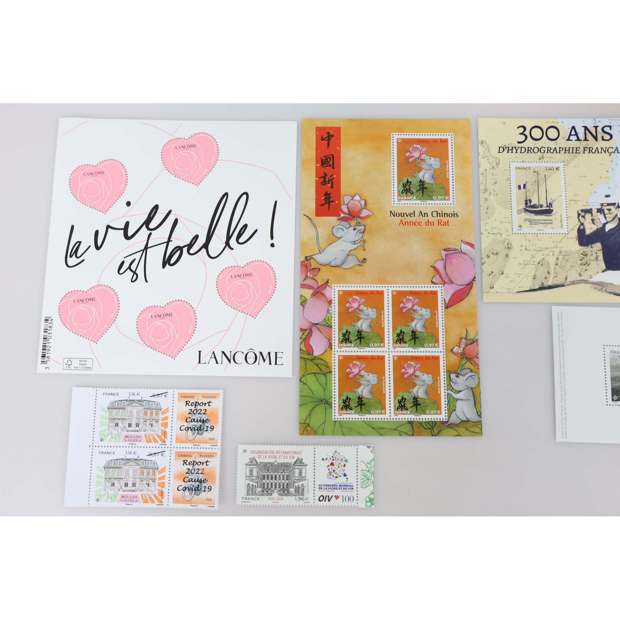 LOT TIMBRES/BLOCS/CARNET EN EUROS ANNÉES 2020 À 2024 NEUFS** FACIALE 39.64€