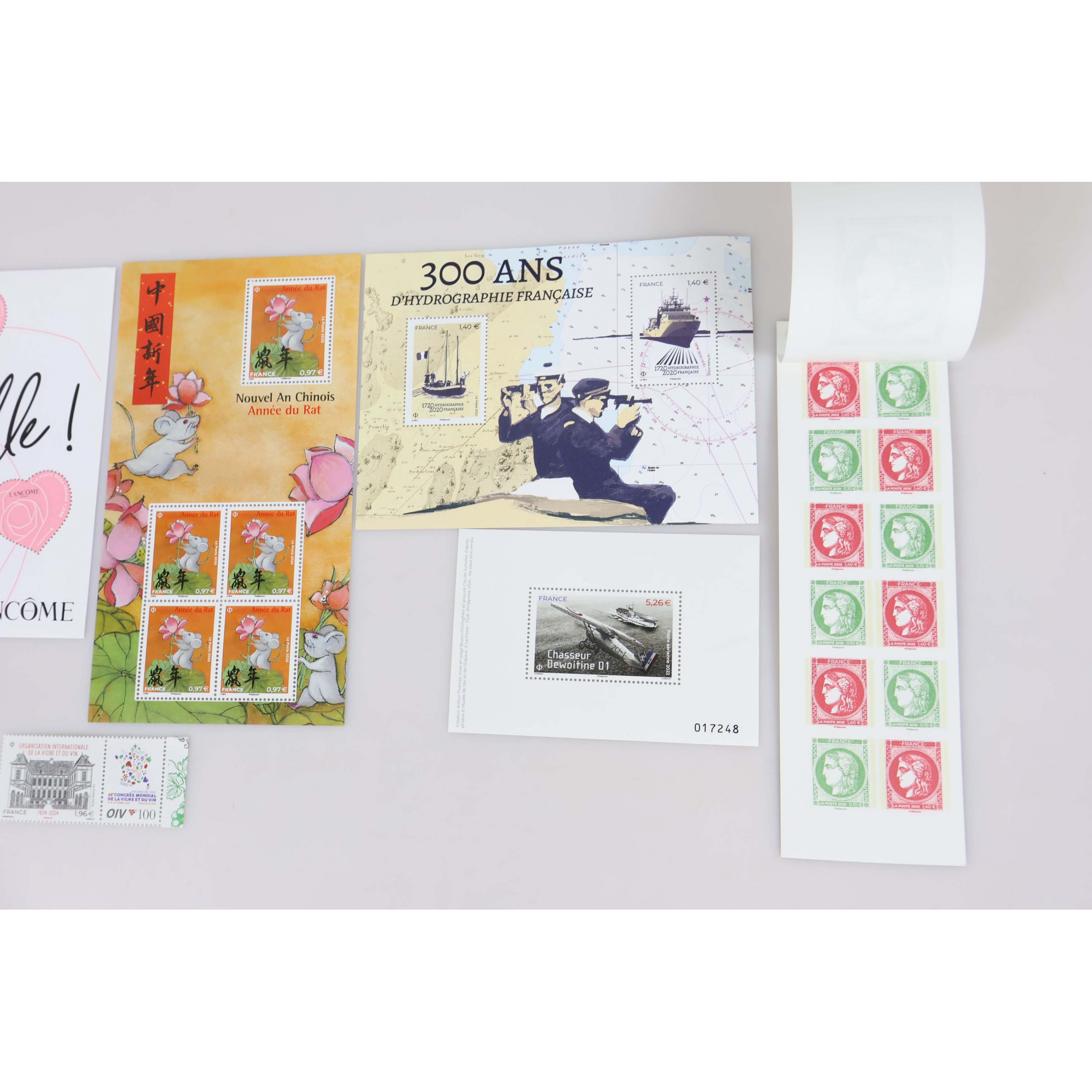LOT TIMBRES/BLOCS/CARNET EN EUROS ANNÉES 2020 À 2024 NEUFS** FACIALE 39.64€