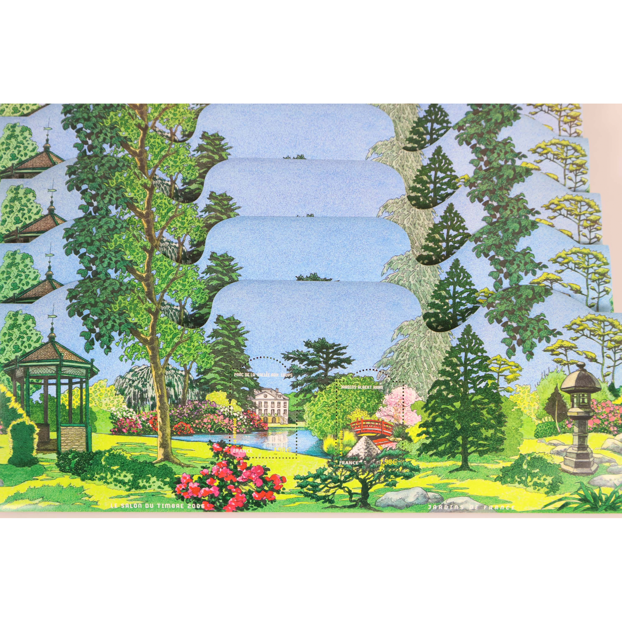 LOT 20 BLOCS N° 95 JARDINS FRANCE 2006 TIMBRES NEUFS** 1.98€ X 2 FACIALE 79.20€