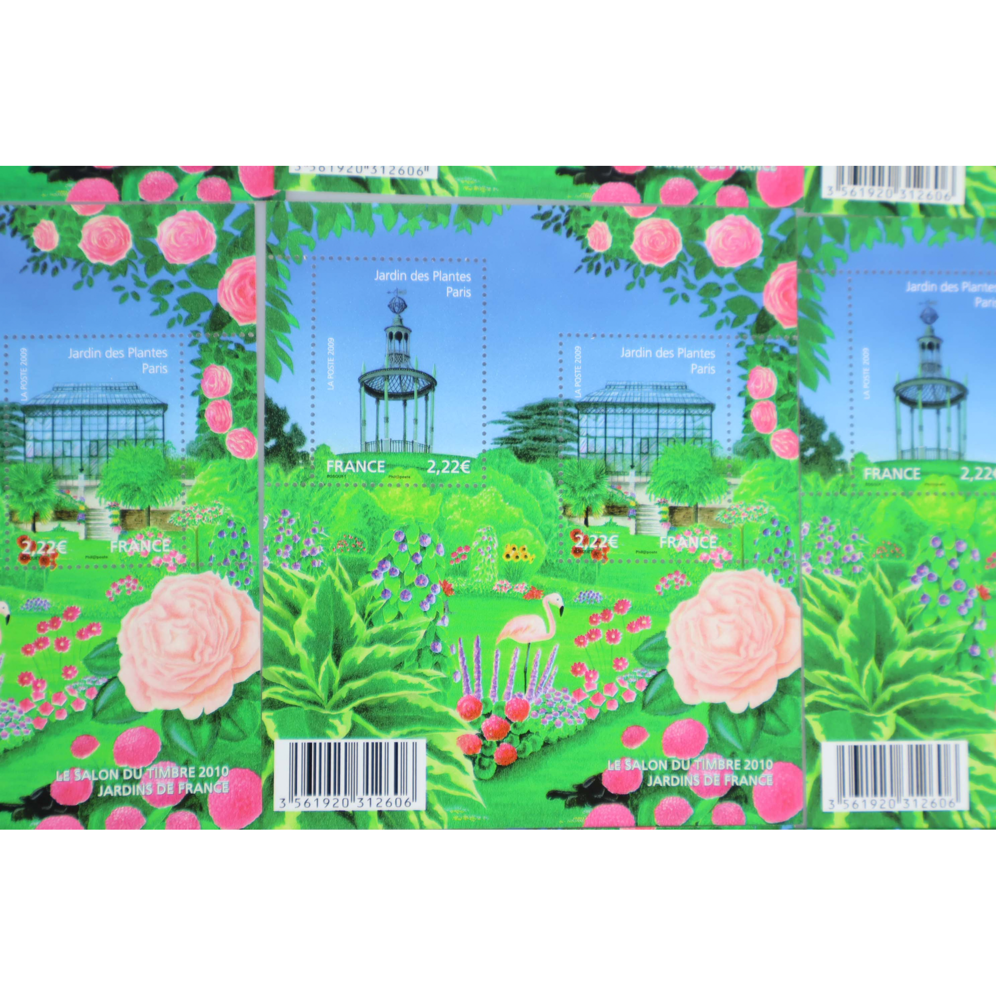LOT 20 BLOCS N° F4384 JARDINS DE FRANCE TIMBRES NEUFS** 2.22€ FACIALE 88.80€