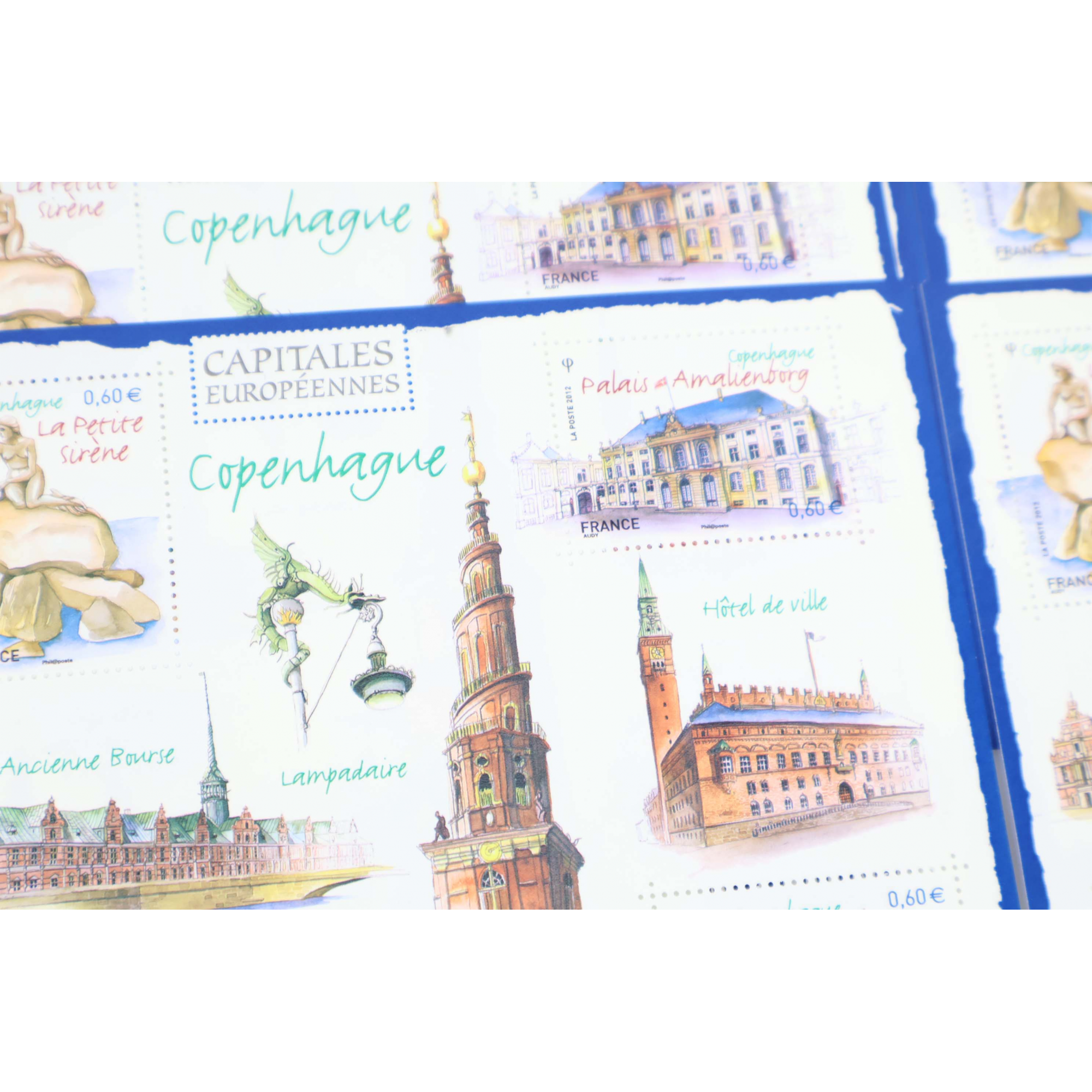 LOT 35 BLOCS N° F4637 CAPITALE - COPENHAGUE TIMBRES NEUFS** 0.60€ FACIALE 84€